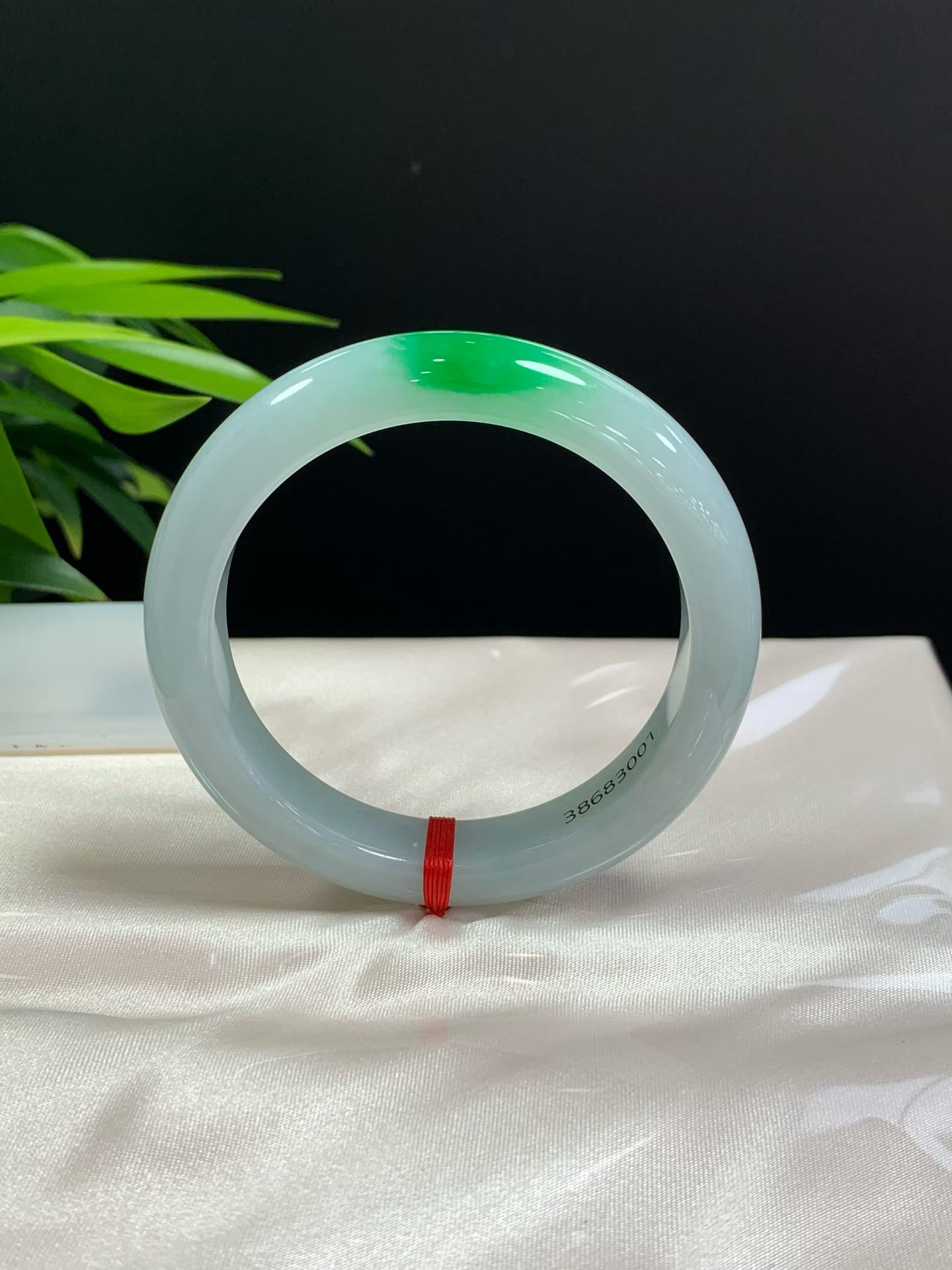 Clear base with floating green safety bangle 3