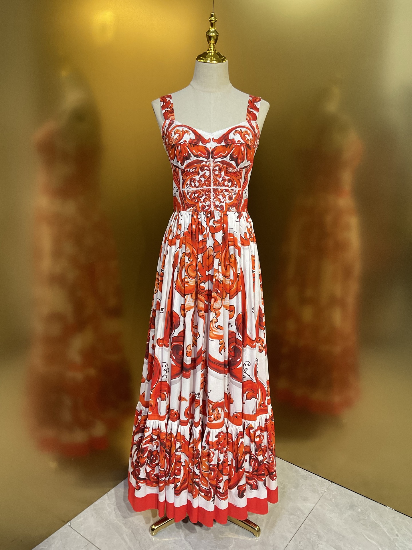 NO:899124,DG new orange ceramic glazed cotton corset with 5-meter large hem suspender dress smlxlxxl 228, Dolce & Gabbana-clothing, Dolce&Gabbana, skirts,19860909DG新款 橙陶釉棉布紧身胸杯5米大摆吊带连衣裙smlxlxxl 228款,杜嘉班纳-服装,Dolce&Gabbana,skirts,,Women's clothing