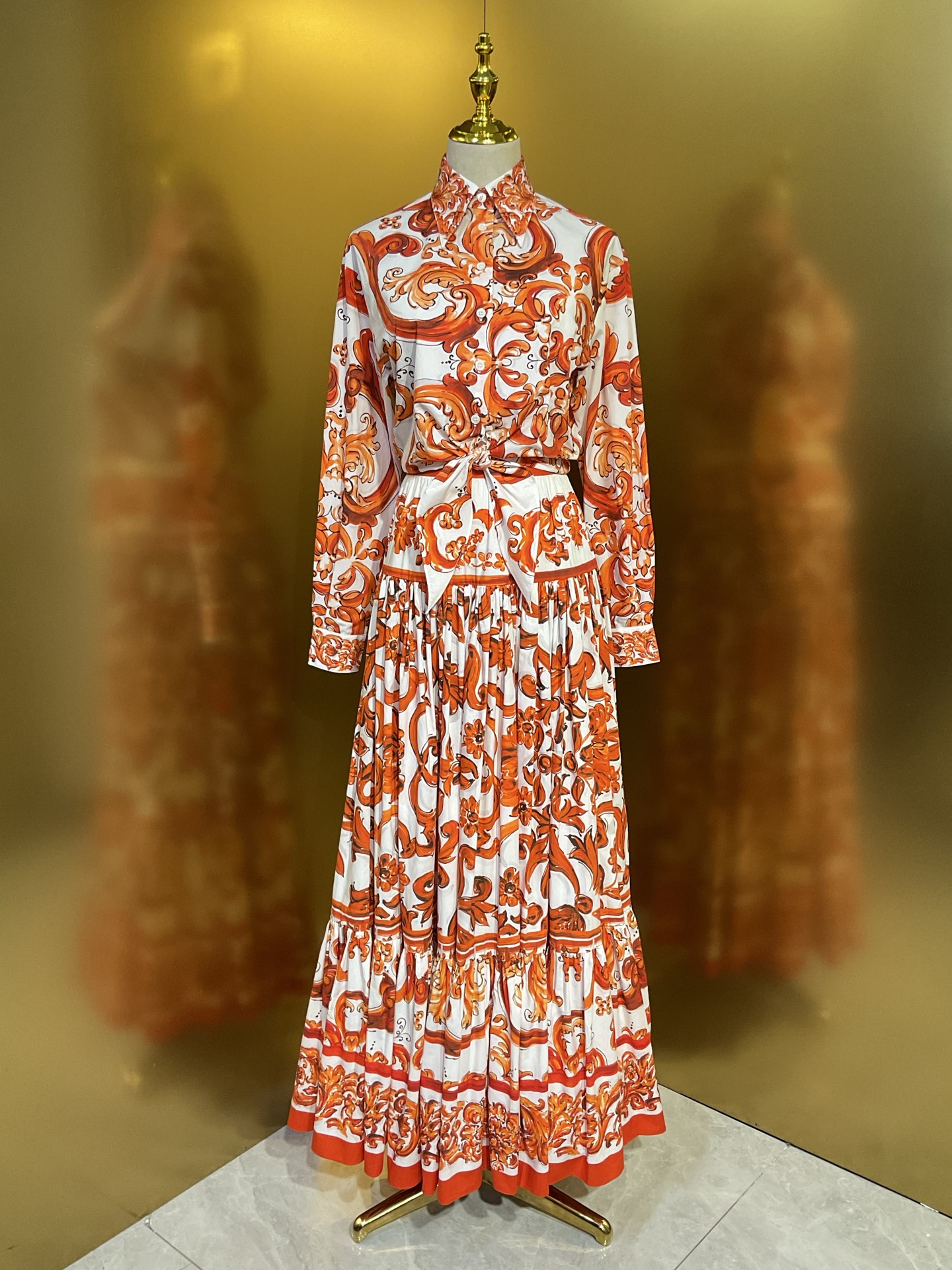 NO:931821,DG orange pottery glazed floral poplin cotton fashion long-sleeved shirt smlxlxxl, Dolce & Gabbana-clothing, Dolce&Gabbana, shirts,19860909DG 橙陶釉碎花府绸棉布时尚长袖衬衫smlxlxxl,杜嘉班纳-服装,Dolce&Gabbana,shirts,,Women's clothing