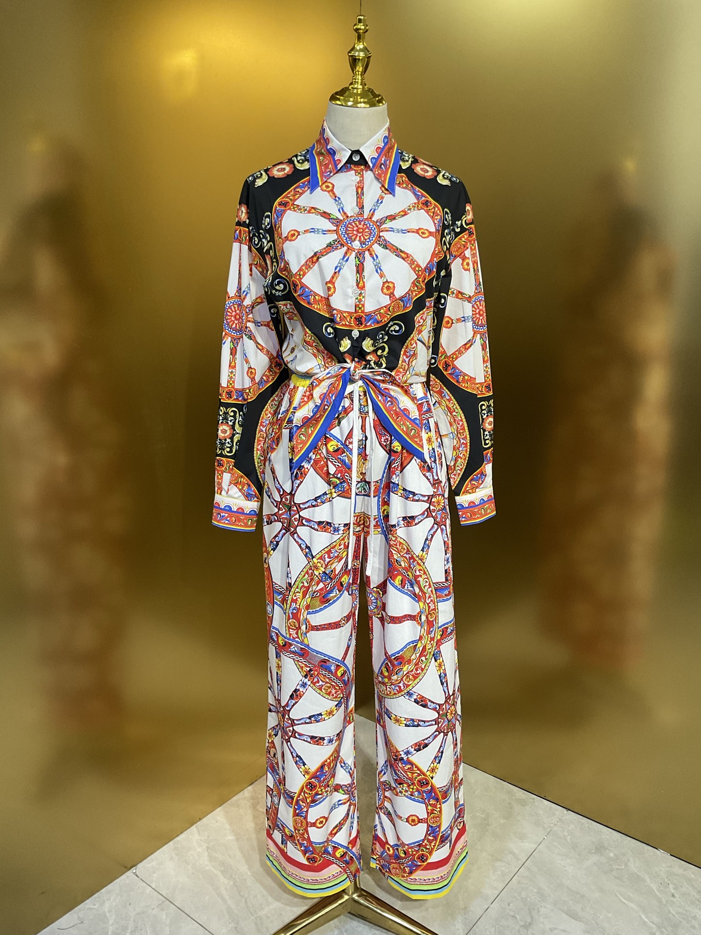 NO:942103,DG new white bottom wheel poplin cotton loose elastic waistband wide leg trousers smlxlxxl, Dolce & Gabbana-clothing, Dolce&Gabbana,19860909DG新款 白底车轮府绸棉宽松橡筋腰带阔腿长裤 smlxlxxl,杜嘉班纳-服装,Dolce&Gabbana,,Women's clothing