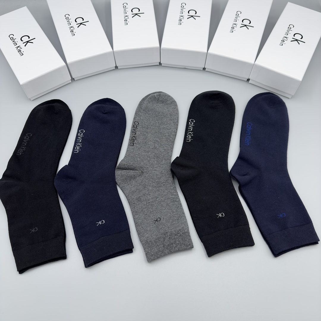 Calvin Klein Men's Classic Mid-Crew Socks, Breathable Cotton Blend, 5-Pair Pack 9 i1702787140 4005 6