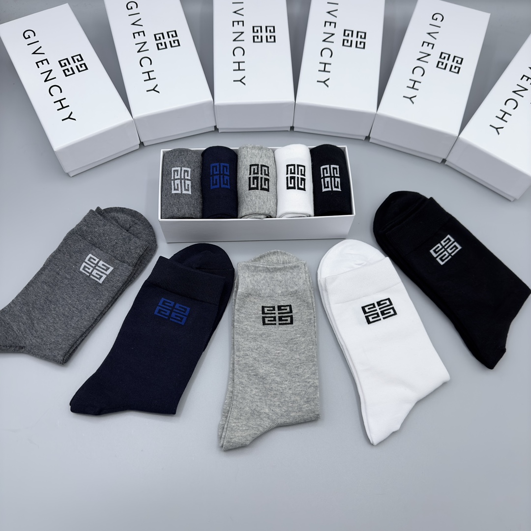 Givenchy Men's Ankle Socks - Breathable, Anti-Odor, and Comfortable (5-Pack) 7 i1704955856 4937 0