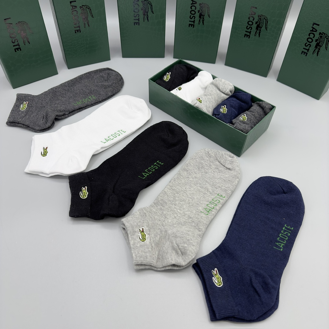 Lacoste Men's Ankle Socks - 5 Pairs, Breathable, Anti-Odor, Stylish Colors 7 i1720582723 2568 1