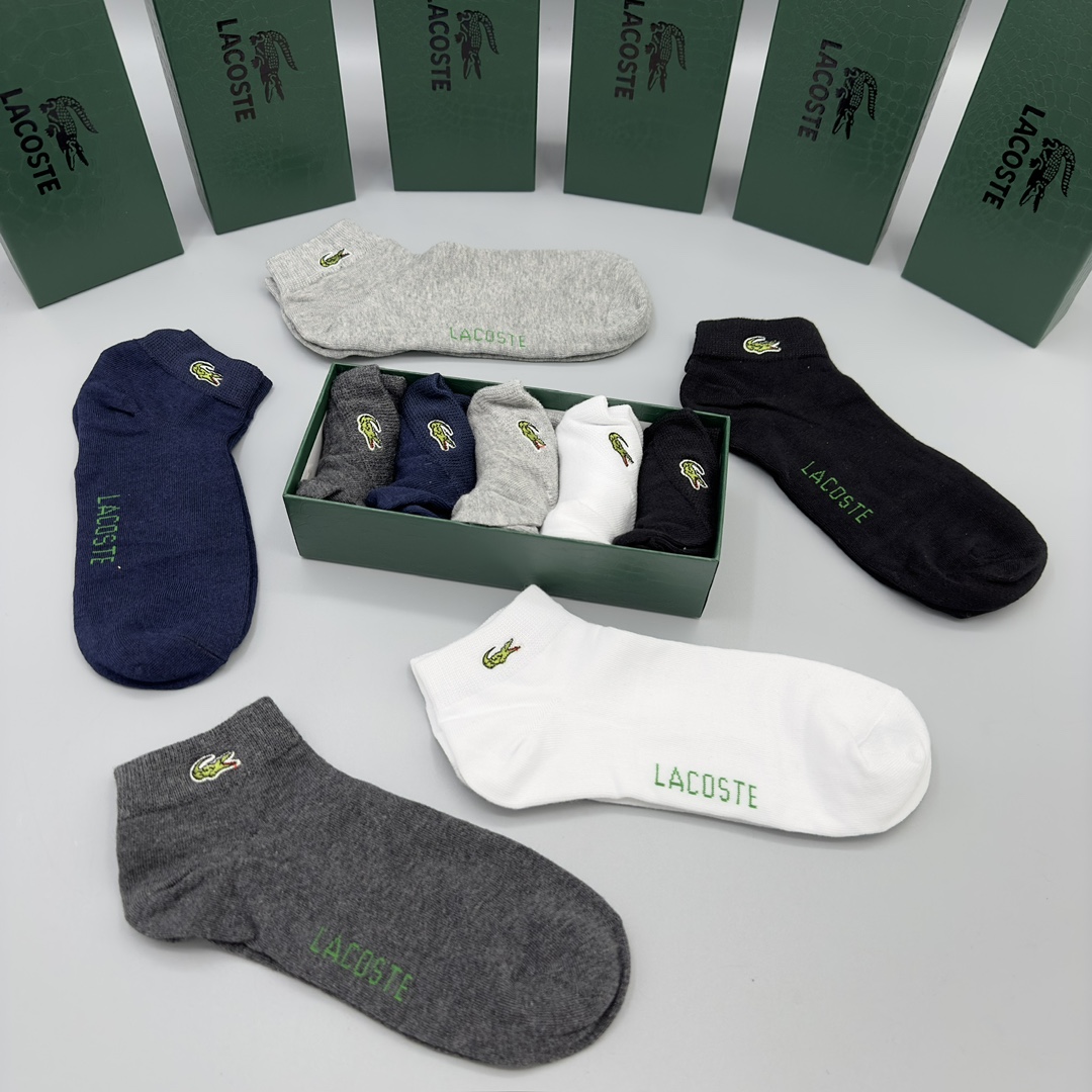 Lacoste Men's Ankle Socks - 5 Pairs, Breathable, Anti-Odor, Stylish Colors 6 i1720582723 7392 0