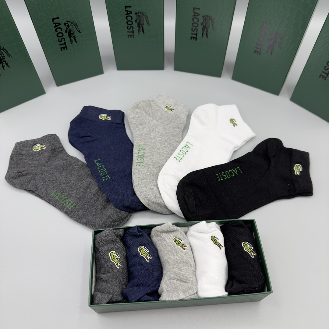 Lacoste Men's Ankle Socks - 5 Pairs, Breathable, Anti-Odor, Stylish Colors 4 i1720582723 9270 3
