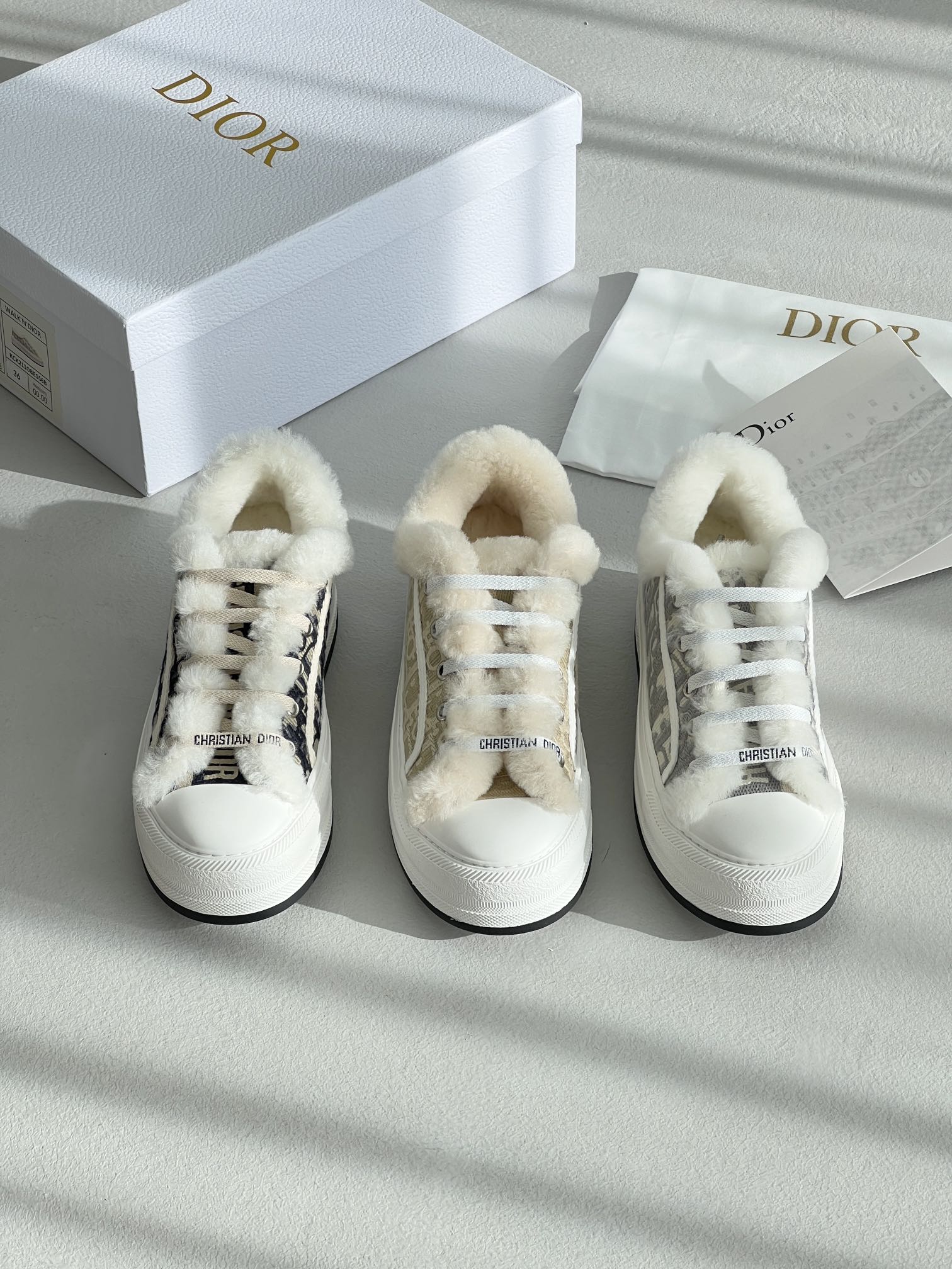 Dior Sneakers Canvas Shoes Embroidery Women Canvas Cotton Lambswool PU TPU Oblique Casual