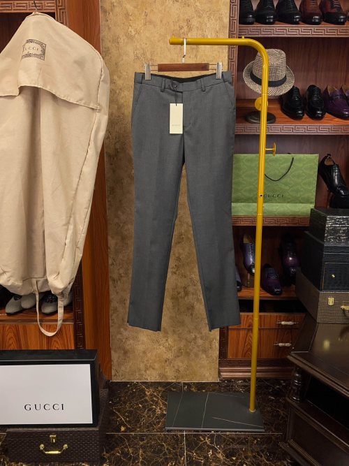 Gucci Men's Gray Dress Pants, Slim Fit, Business Casual, Sizes 46-54 1 Gucci Men's Gray Dress Pants, Slim Fit, Business Casual, Sizes 46-54
