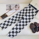 Replica 1:1
 Louis Vuitton Clothing Pants & Trousers Black White Printing Spring/Summer Collection Vintage