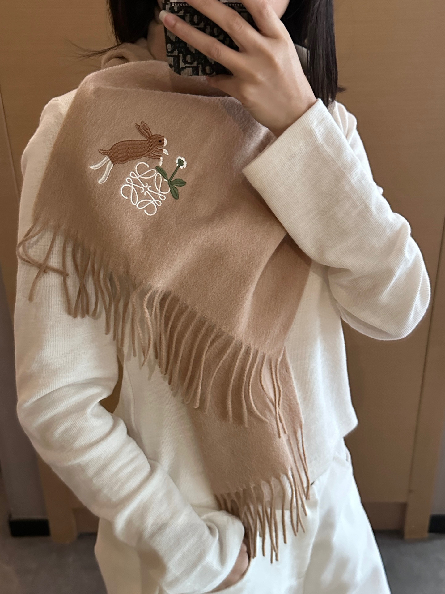 
 【▪Loewe · 罗意威难得一见的温柔配色，低调又不失优雅❗】重点推荐❗双面配色，一条围巾两种风格
