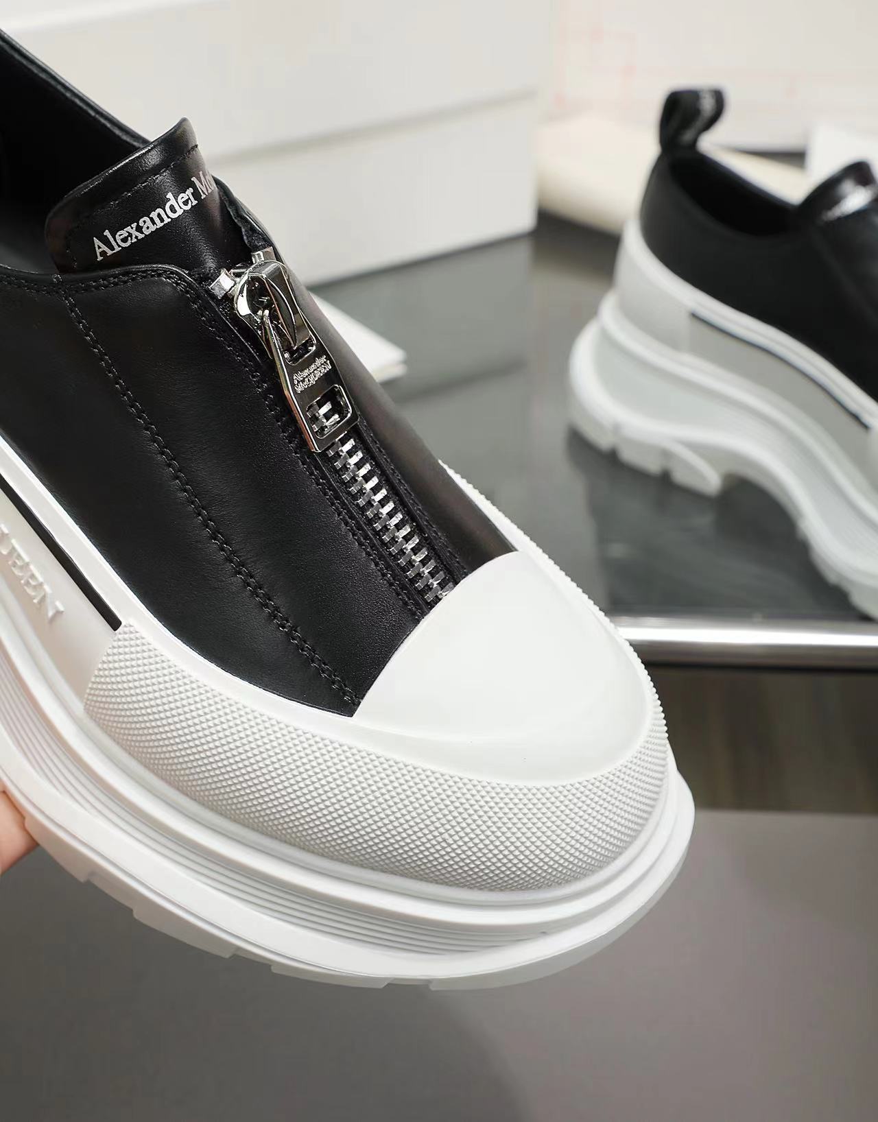 Alexander McQueen Zip Front Platform Sneakers