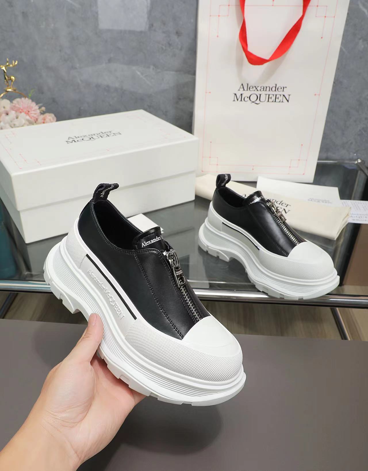 Alexander McQueen Zip Front Platform Sneakers