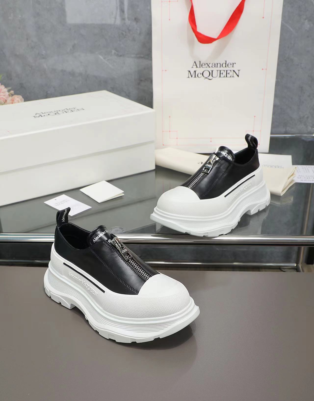 Alexander McQueen Zip Front Platform Sneakers
