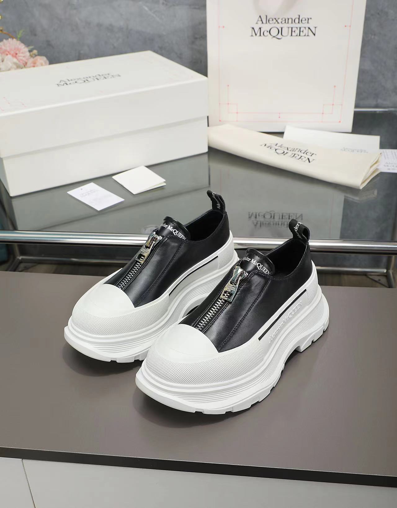 Alexander McQueen Zip Front Platform Sneakers
