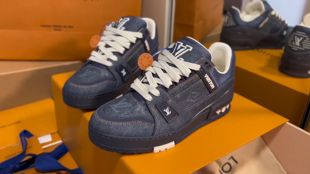 Louis Vuitton Denim Low Top Sneakers - Blue, Casual Shoes for Men & Women