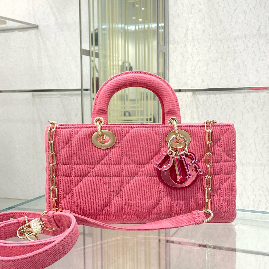 Dior Lady Handbags Crossbody & Shoulder Bags Best Replica Quality
 Red Denim Fashion