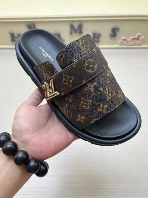 Louis Vuitton Monogram Canvas Sandal - Stylish & Comfortable Unisex Slides 1 Louis Vuitton Monogram Canvas Sandal - Stylish & Comfortable Unisex Slides