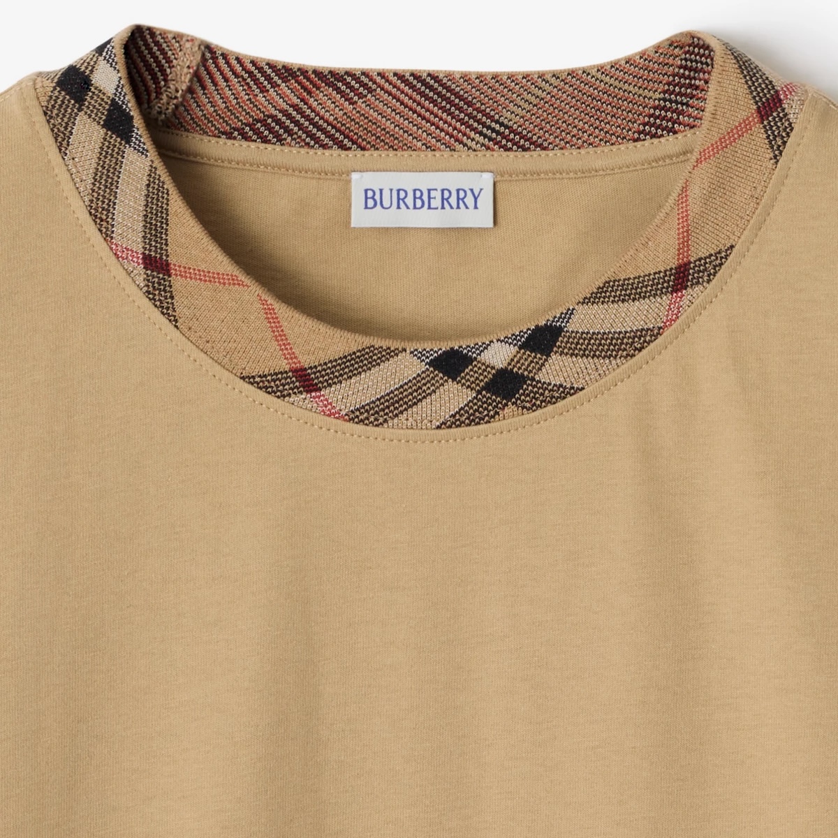 Burberry Men's Linen Blend T-Shirt with Iconic Check Trim - Stylish & Comfy 3 i1748692873972 2144 0 5