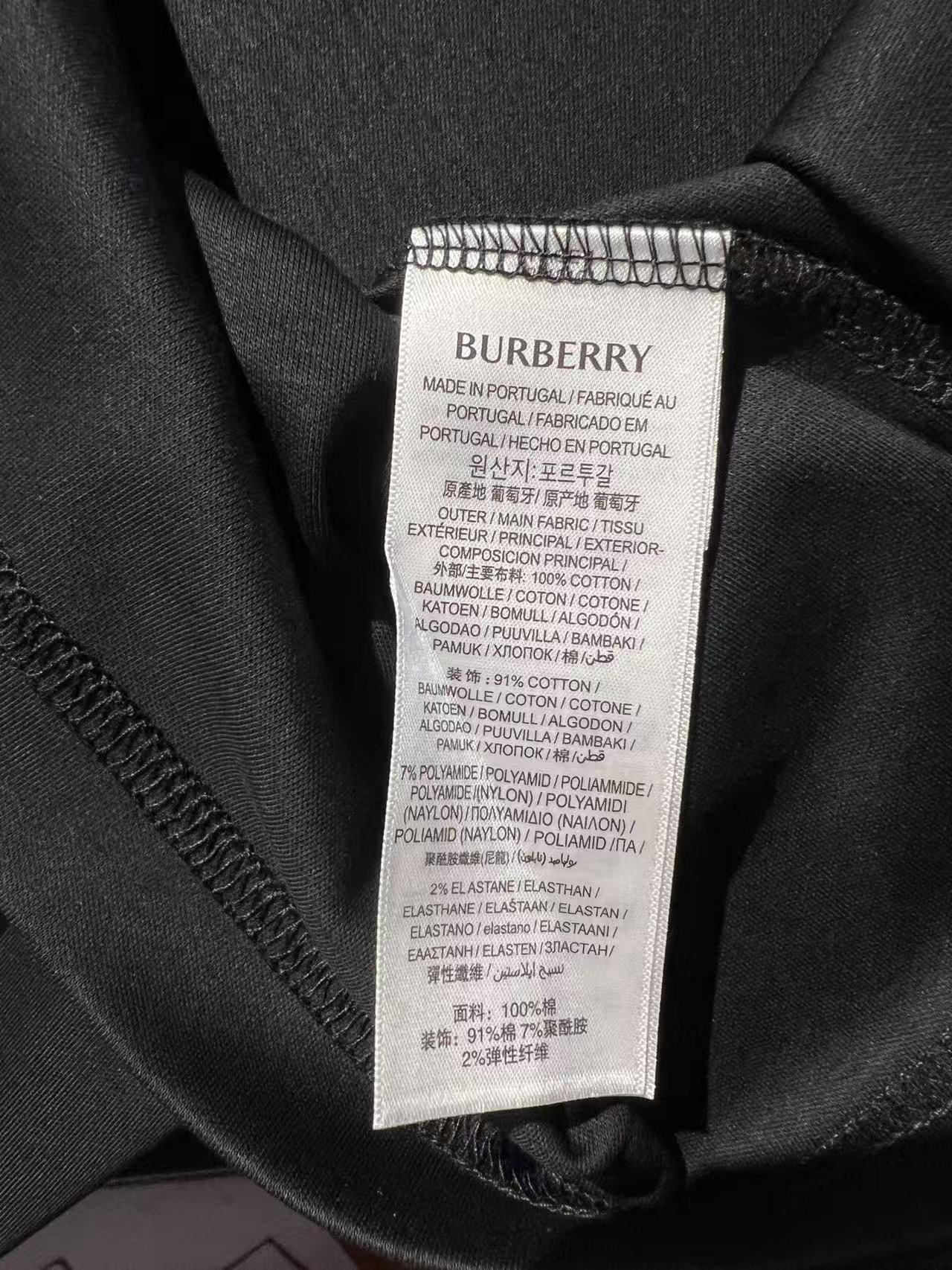 Burberry Black Cotton T-Shirt with Signature Check Collar 6 i1748692974314 3012 0 7