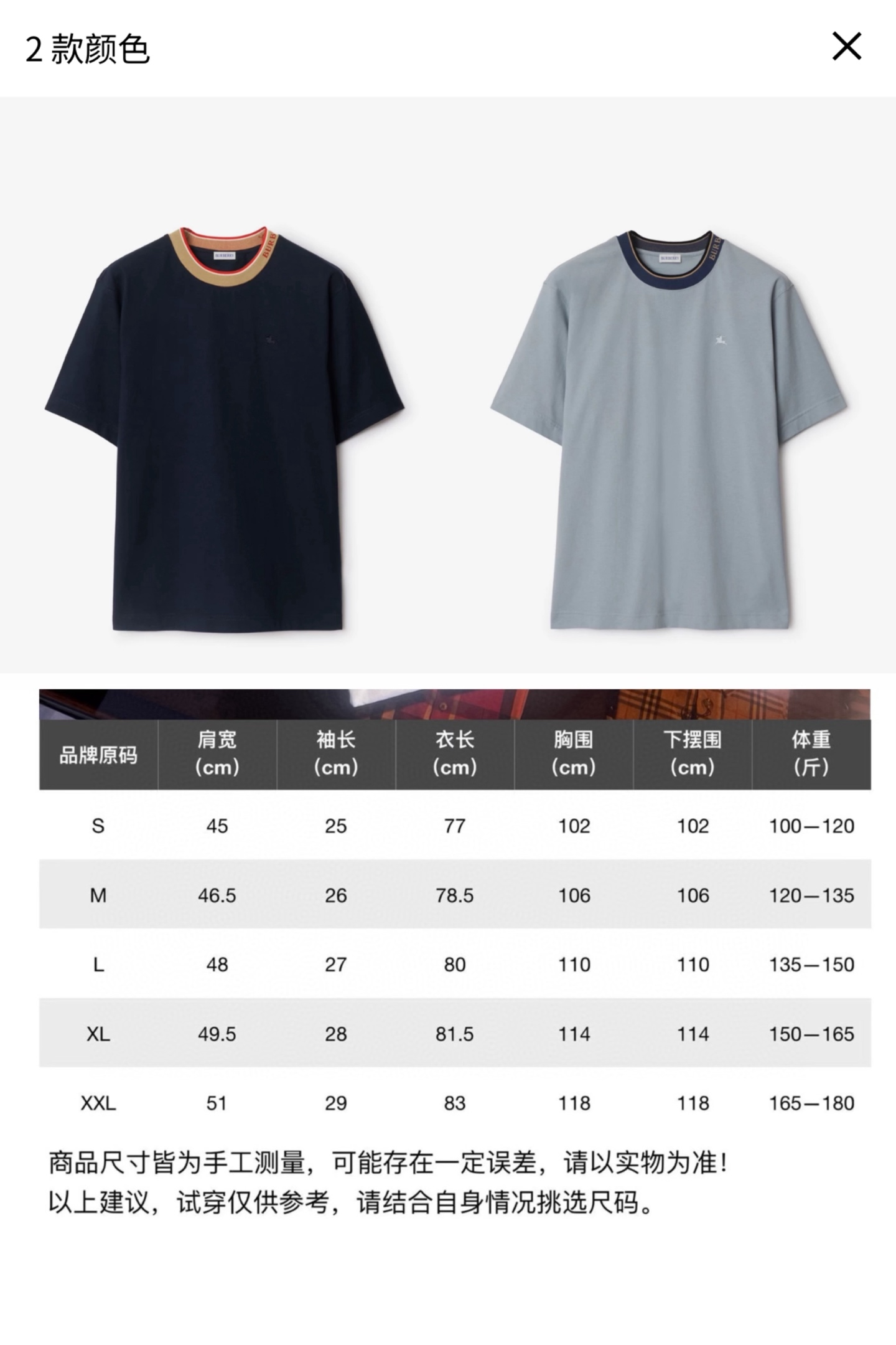 Burberry Navy Cotton T-Shirt with Check Trim Crewneck - Casual Fit 7 i1748693574950 10 0 8
