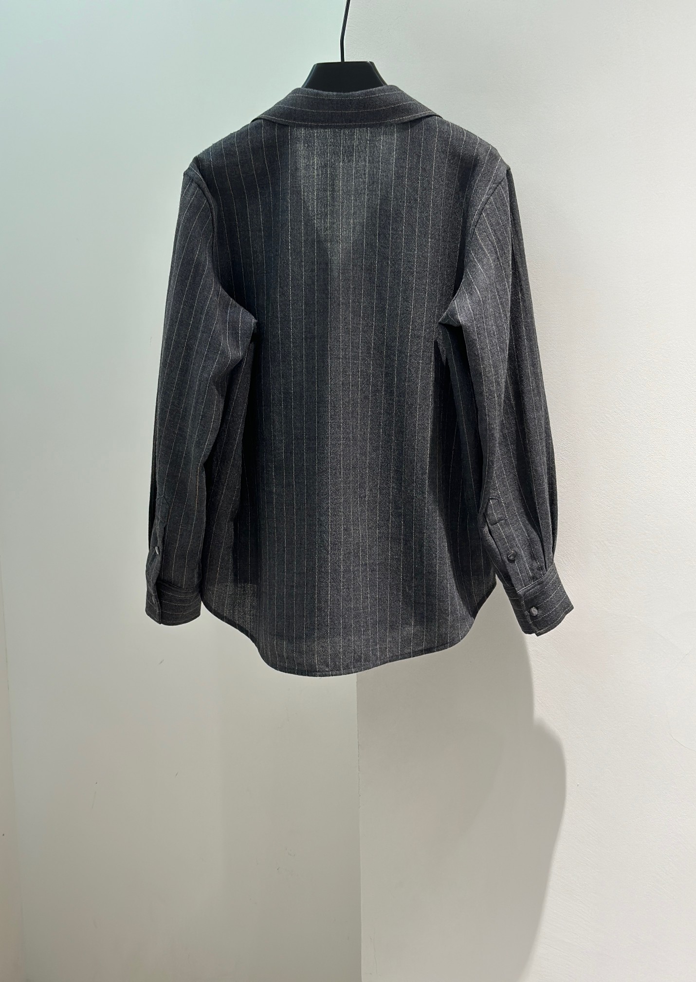 Women's Merino Wool Striped V-Neck Shirt - Geometric Elegance, Flattering Fit 6 a1755576386780 7448