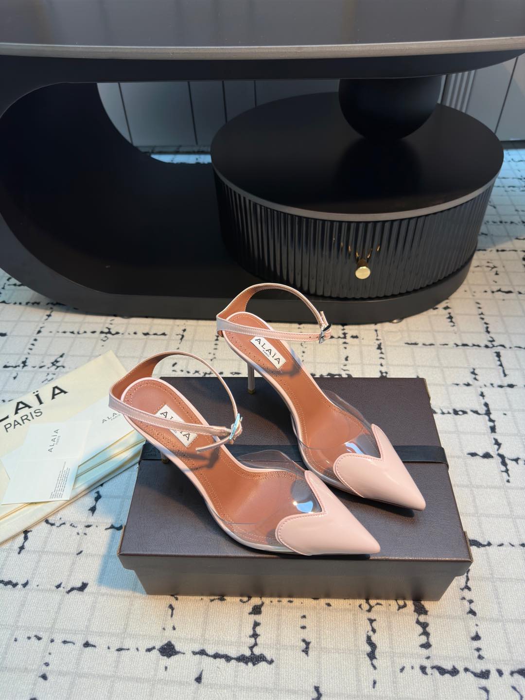 Alaïa High Love Heart Heeled Sandals - Patent Leather, Pointed Toe 1 Alaïa High Love Heart Heeled Sandals - Patent Leather, Pointed Toe