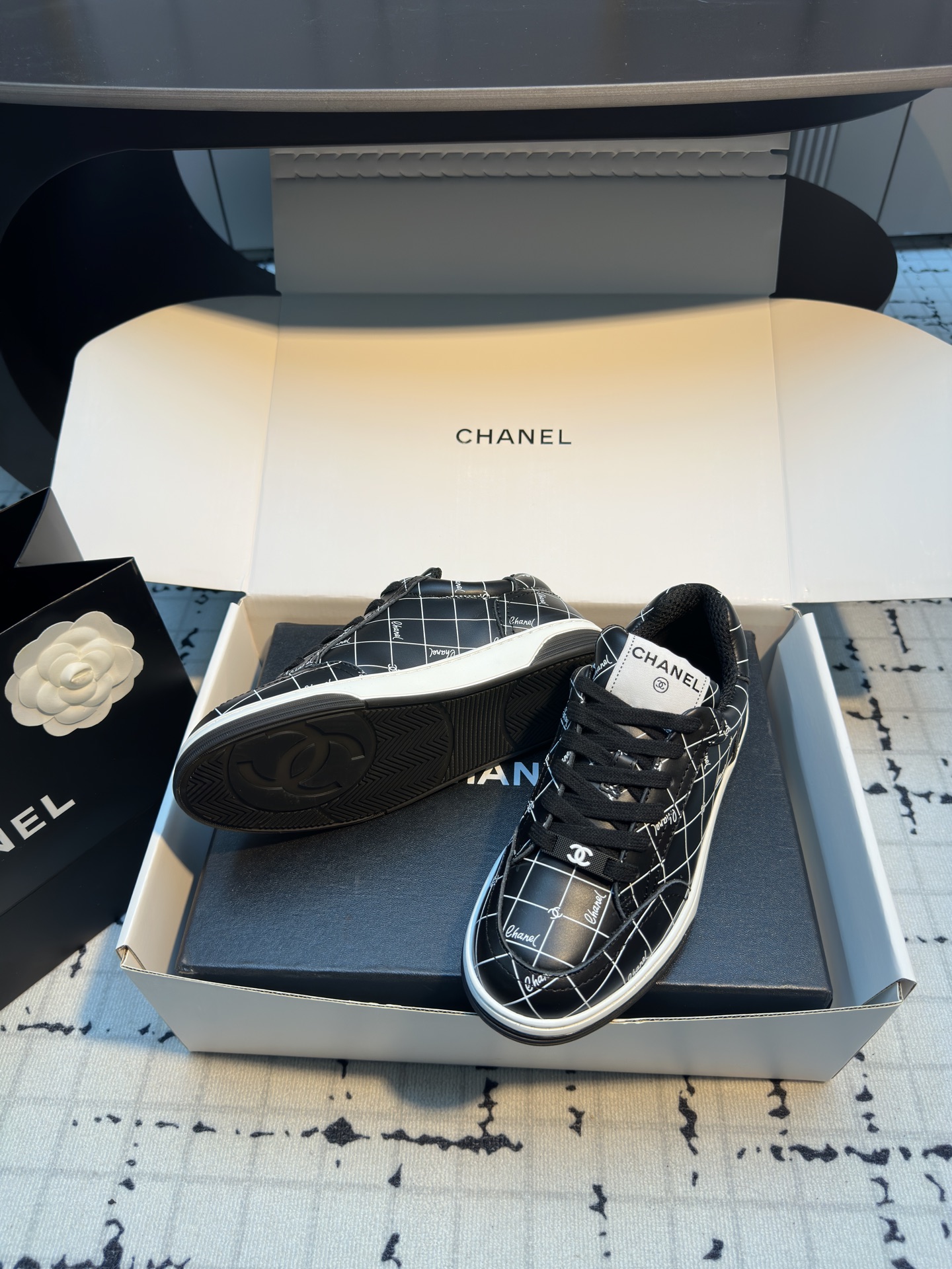 Chanel Women's Black & White Panda Sneakers Comfortable & Breathable Shoes 8 i1742475057820 6296 0 6