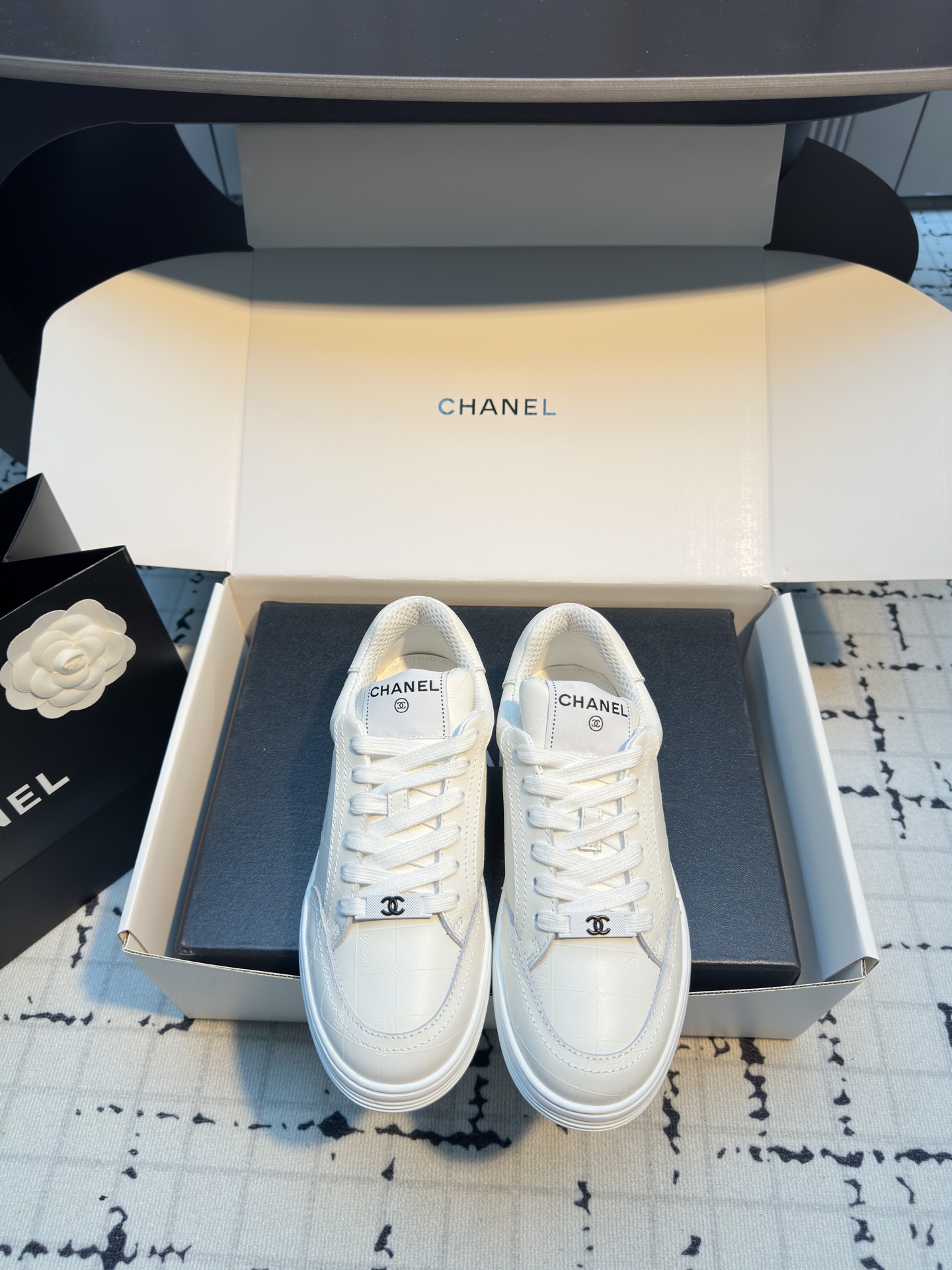 Chanel White Leather Sneakers, Lightweight, Breathable, and Comfortable 3 i1742475157326 7419 0 0