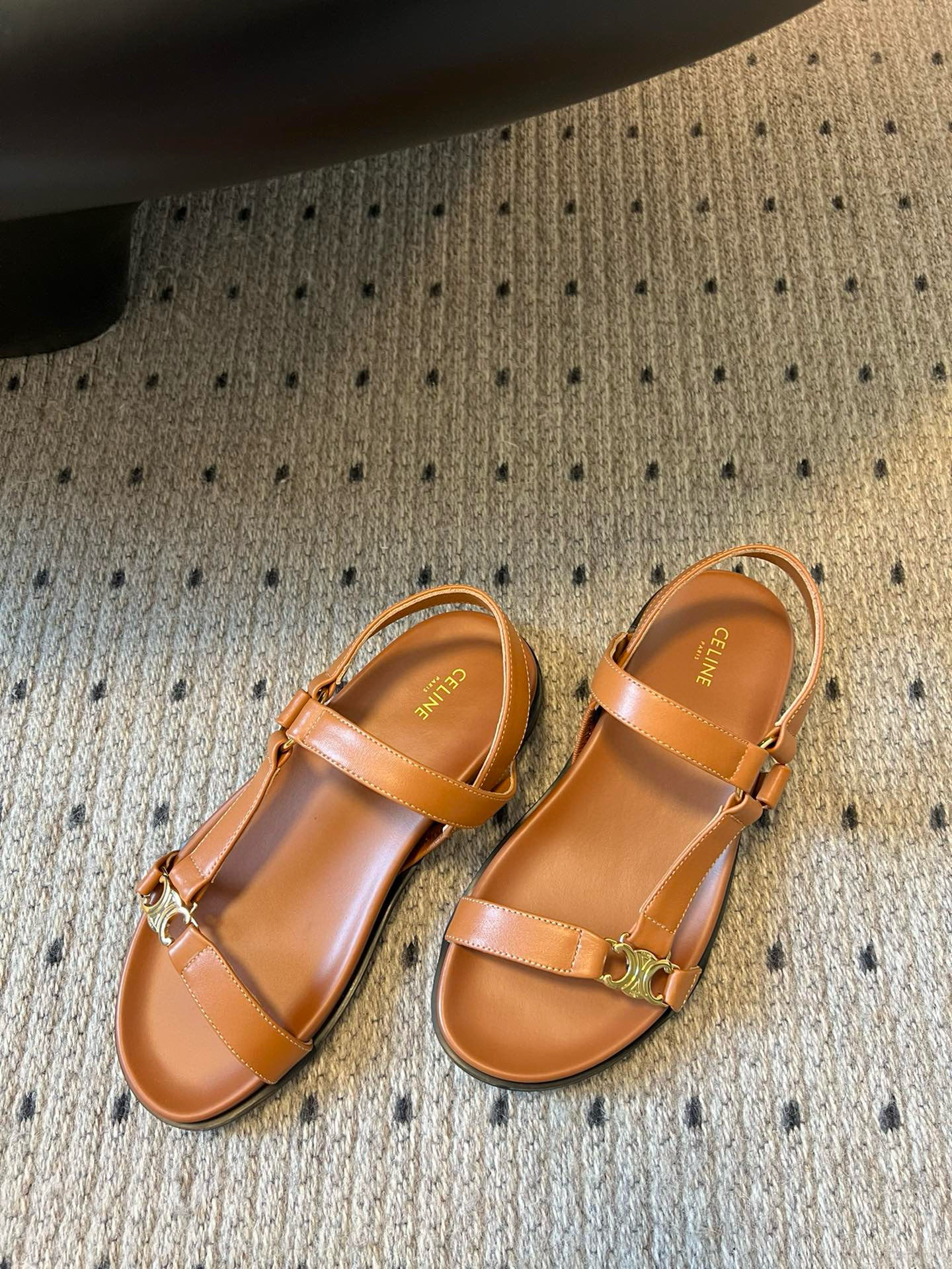 Celine Triomphe Leather Sandals: Retro Style with Modern Comfort 7 i1742645717848 6813 0 4