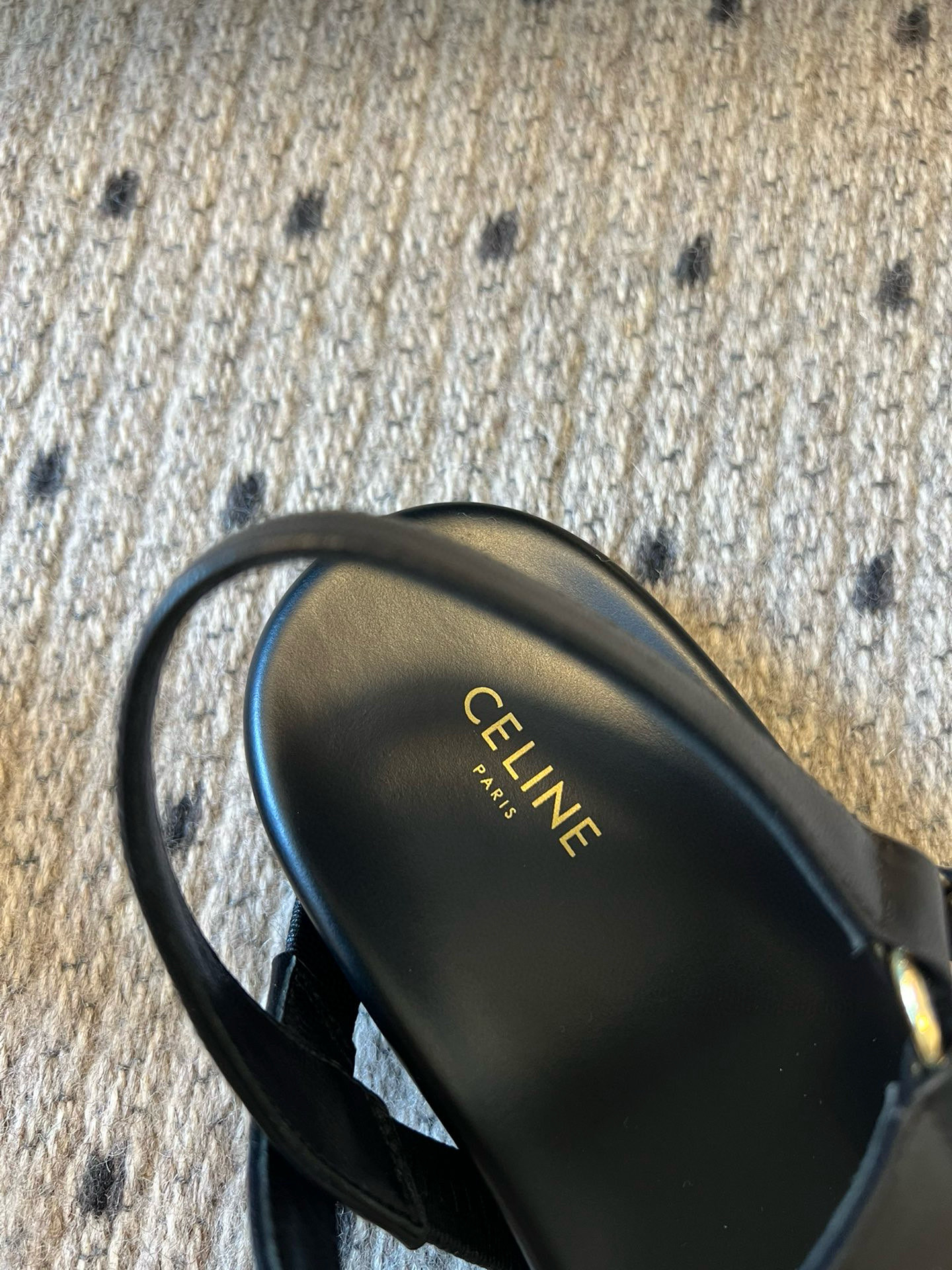 Celine Triomphe Black Leather Heeled Sandals Summer Beach Casual Shoes 6 i1742645729440 9143 0 4