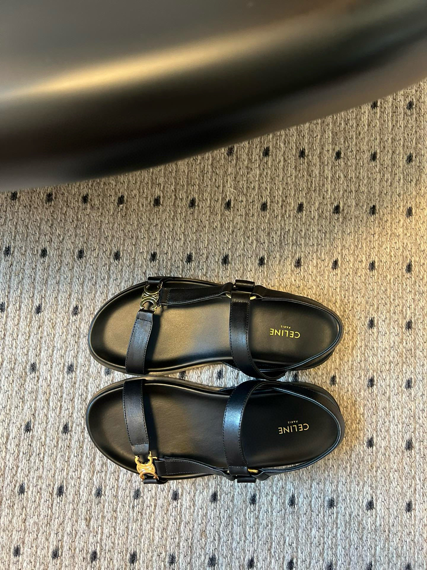 Celine Triomphe Black Leather Heeled Sandals Summer Beach Casual Shoes 4 i1742645730294 6542 0 1