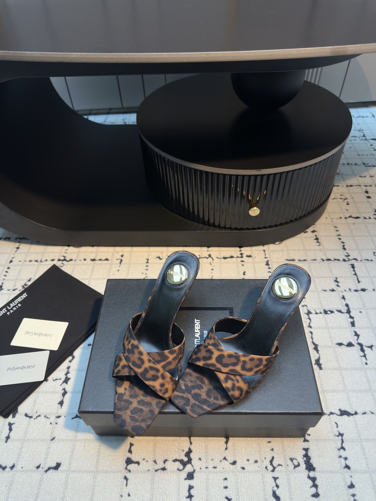 Yves Saint Laurent Leopard Print Silk Heeled Sandals - Runway Collection 5 i1743161429261 5608 0 2