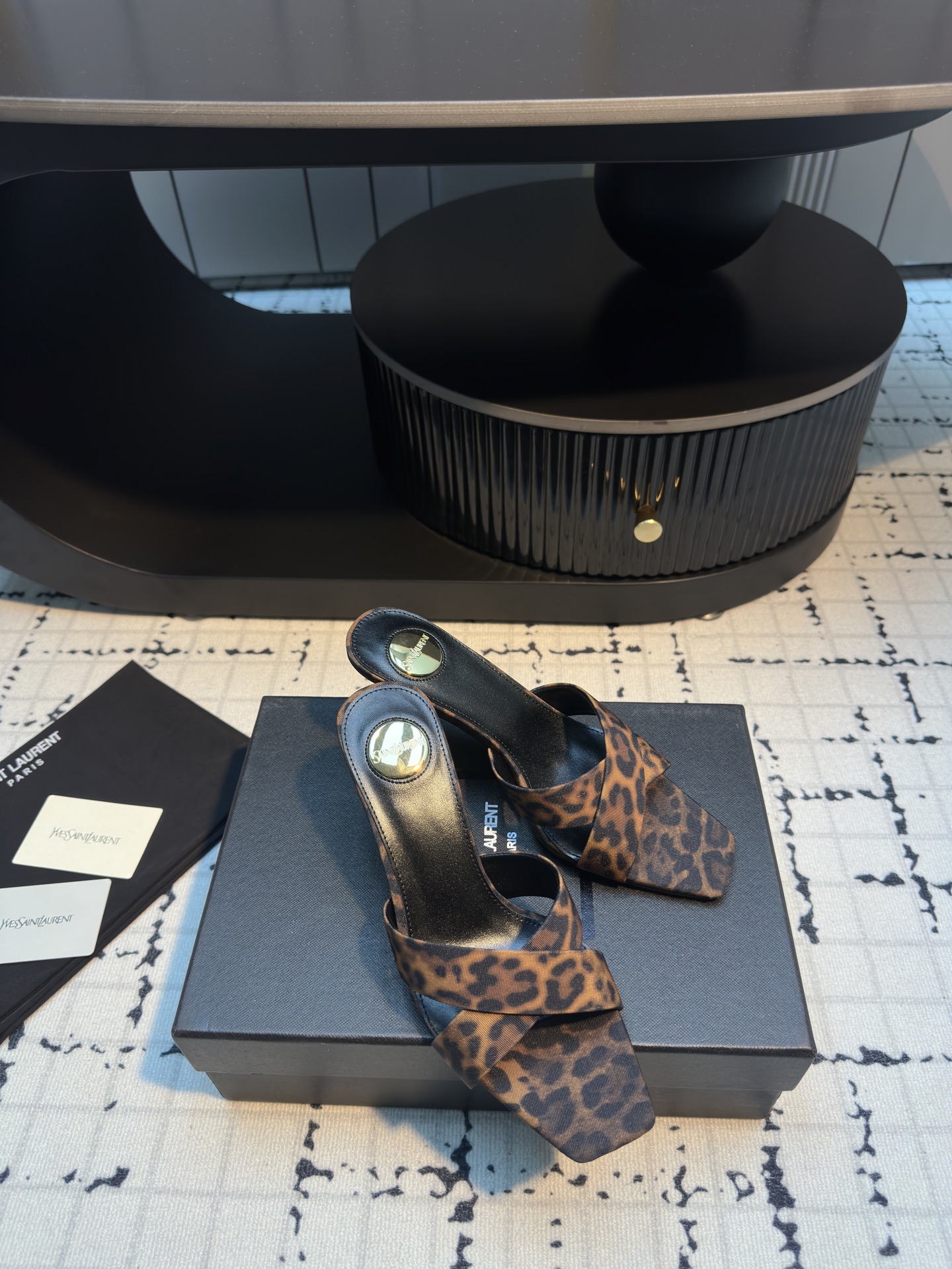 Yves Saint Laurent Leopard Print Silk Heeled Sandals - Runway Collection 6 i1743161430476 2149 0 4