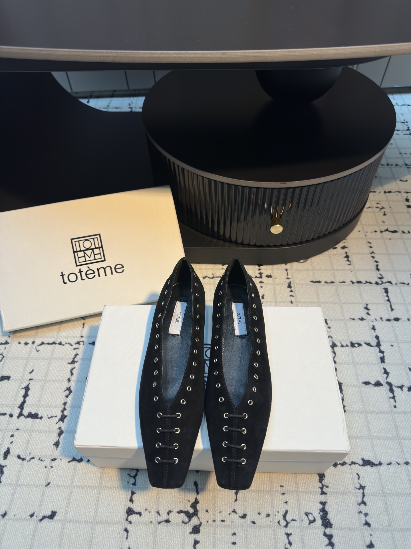 Toteme 25SS Suede Loafers with Rivets and Straps - Chic and Comfortable 3 i1743491946832 7271 0 0