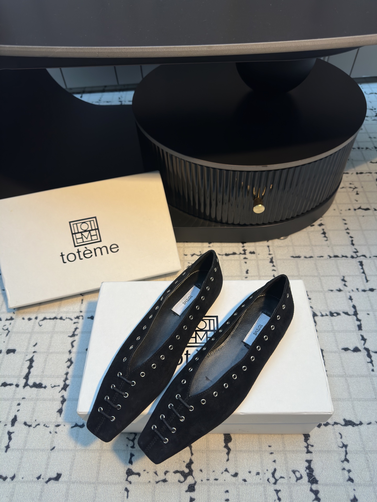 Toteme 25SS Suede Loafers with Rivets and Straps - Chic and Comfortable 4 i1743491946868 9732 0 2