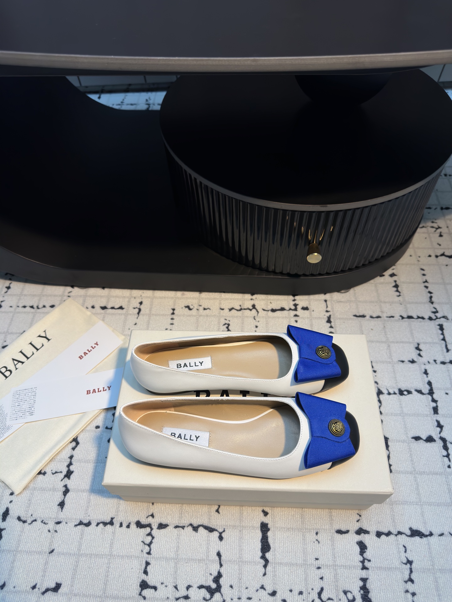 BALLA25S Ballet Flats with Bow, Leather Upper, Square Toe, and Buckle Detail 6 i1745321916060 4022 0 4