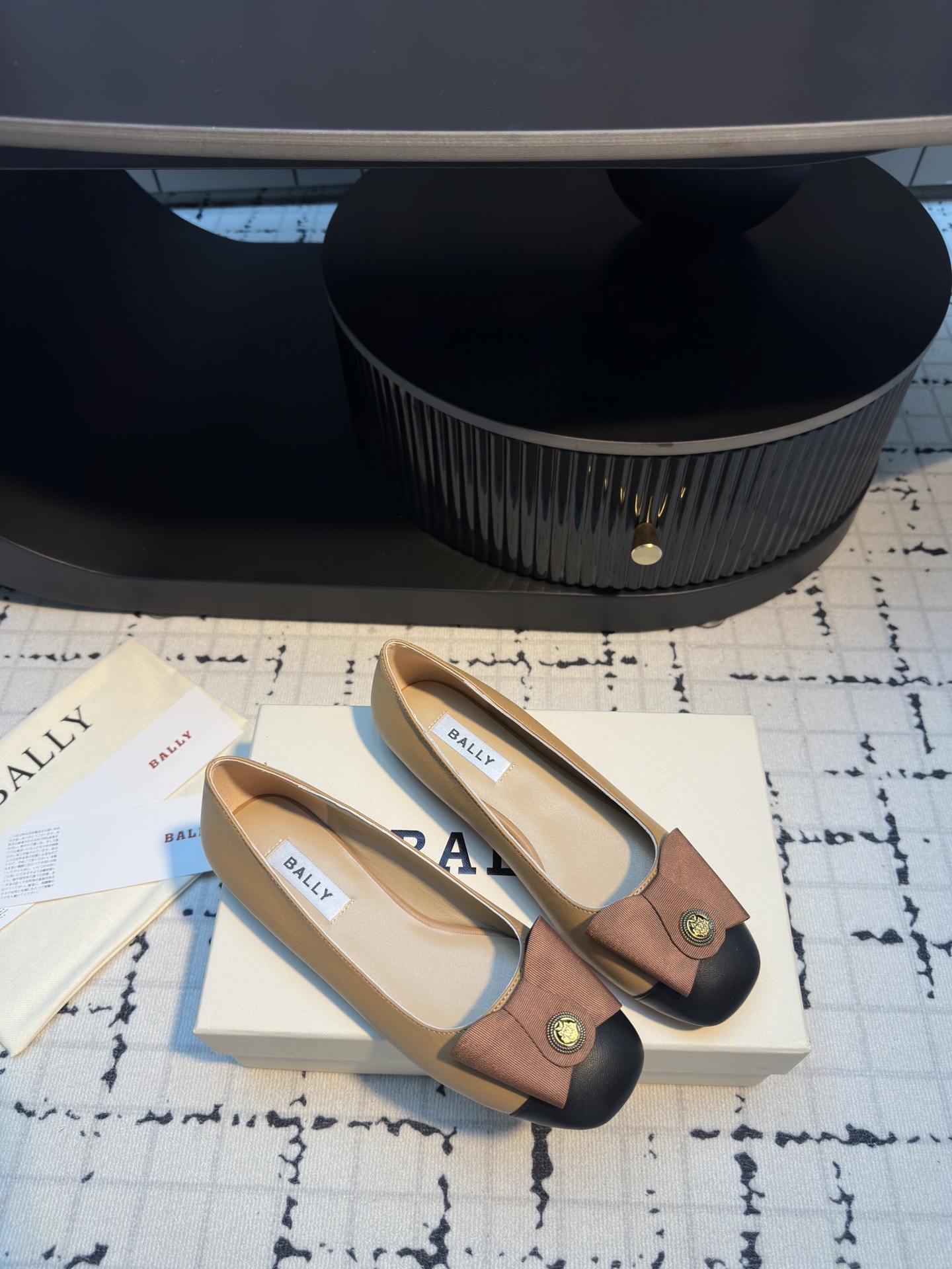 Bally Women's Leather Ballet Flats with Bow Detail - Elegant and Comfortable 1 Bally Women's Leather Ballet Flats with Bow Detail - Elegant and Comfortable