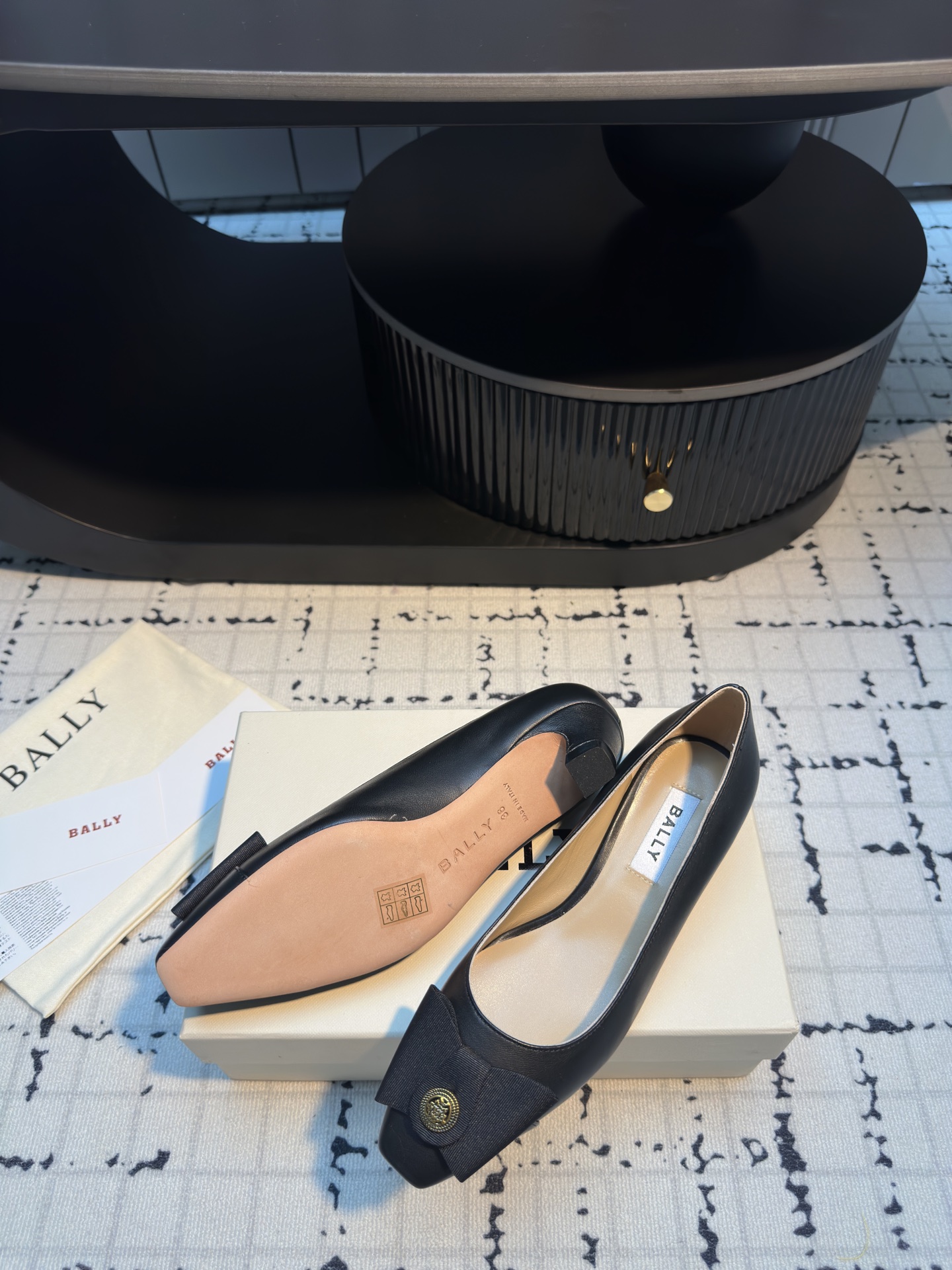 Bally BALLA25S Bow Leather Pumps, Square Toe, French Buckle, Comfortable 7 i1745322152283 3050 0 5