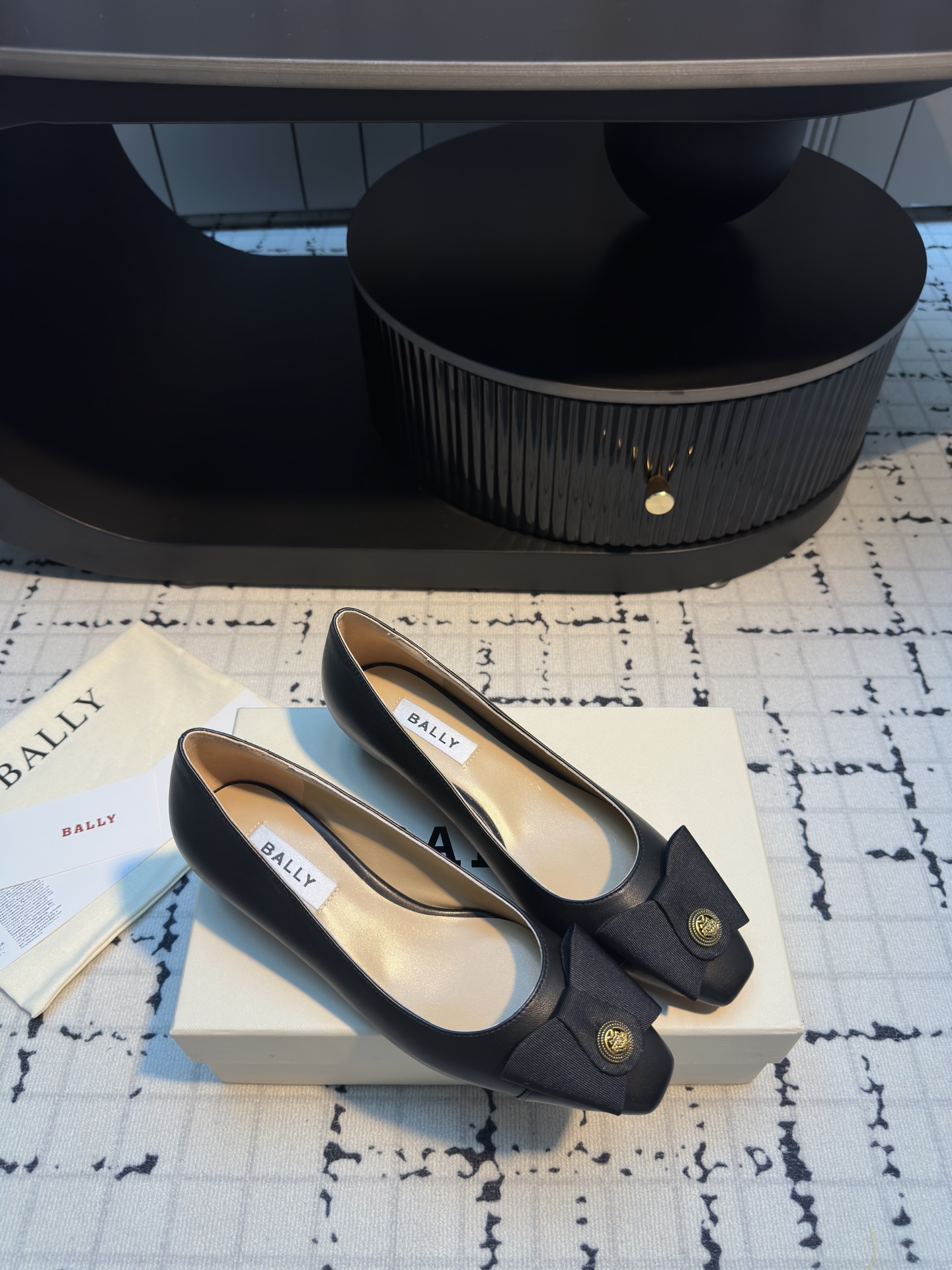 Bally BALLA25S Bow Leather Pumps, Square Toe, French Buckle, Comfortable 4 i1745322152294 1932 0 1