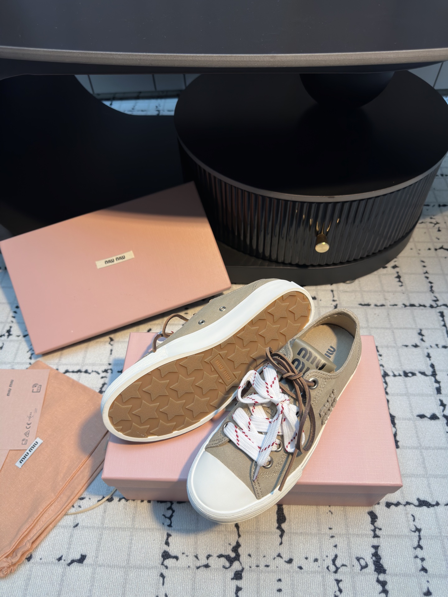 Miu Miu Inspired Retro Canvas Sneakers with Double Shoelaces - Comfortable & Stylish 9 i1745400078035 7946 0 7