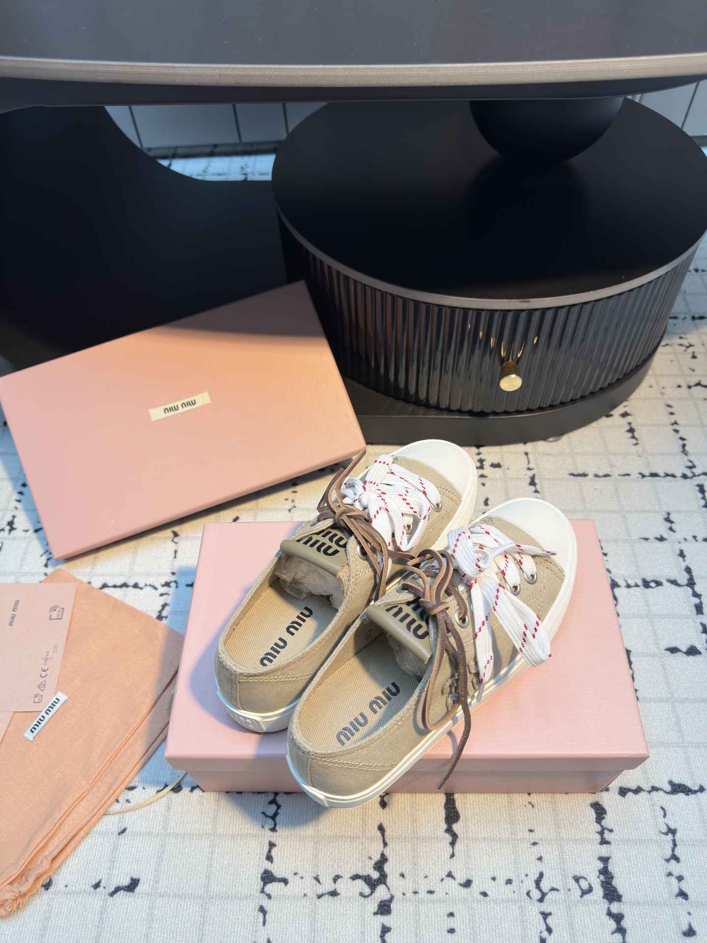 Miu Miu Inspired Retro Canvas Sneakers with Double Shoelaces - Comfortable & Stylish 7 i1745400078035 9222 0 5