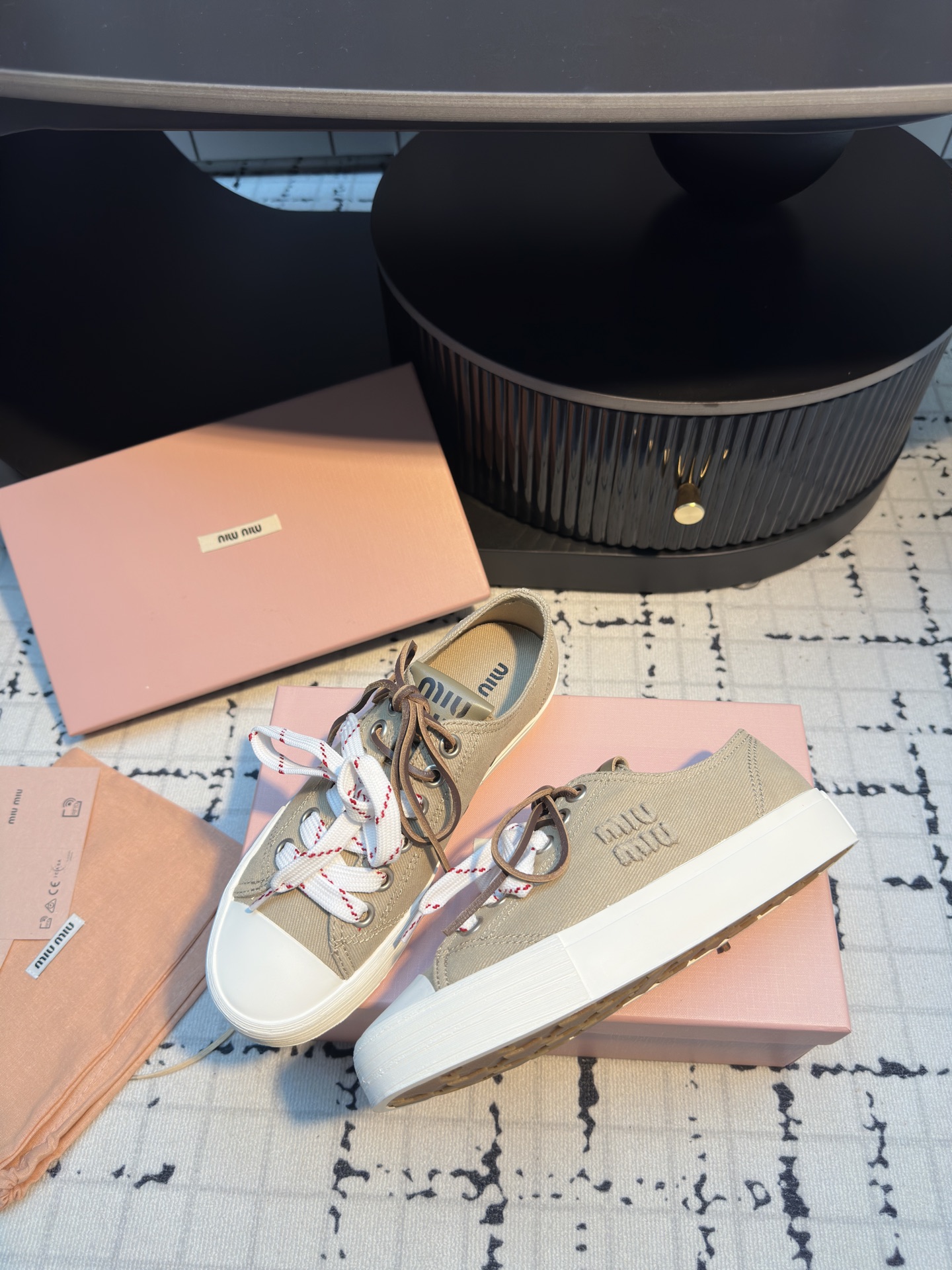 Miu Miu Inspired Retro Canvas Sneakers with Double Shoelaces - Comfortable & Stylish 8 i1745400078036 5374 0 6