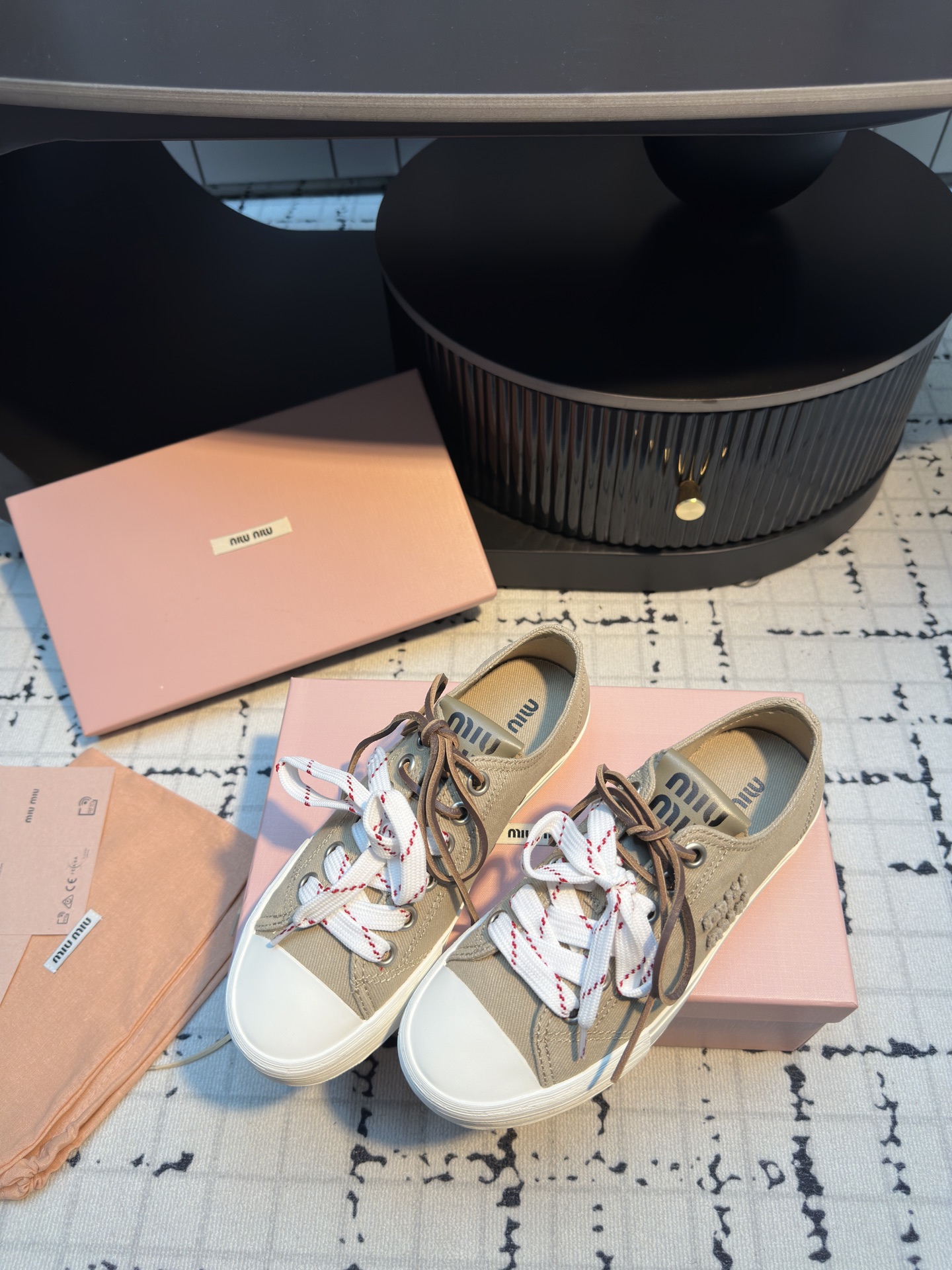 Miu Miu Inspired Retro Canvas Sneakers with Double Shoelaces - Comfortable & Stylish 4 i1745400078036 7311 0 2
