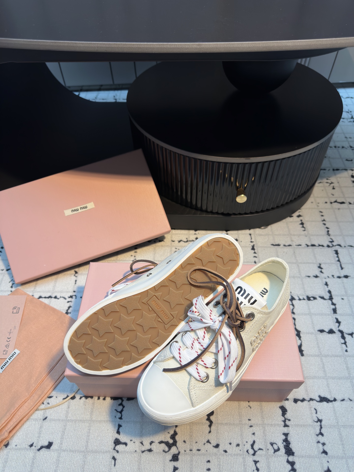 Miu Miu Retro Canvas Sneakers with Double Shoelaces - Comfortable & Stylish 8 i1745400144957 4886 0 6