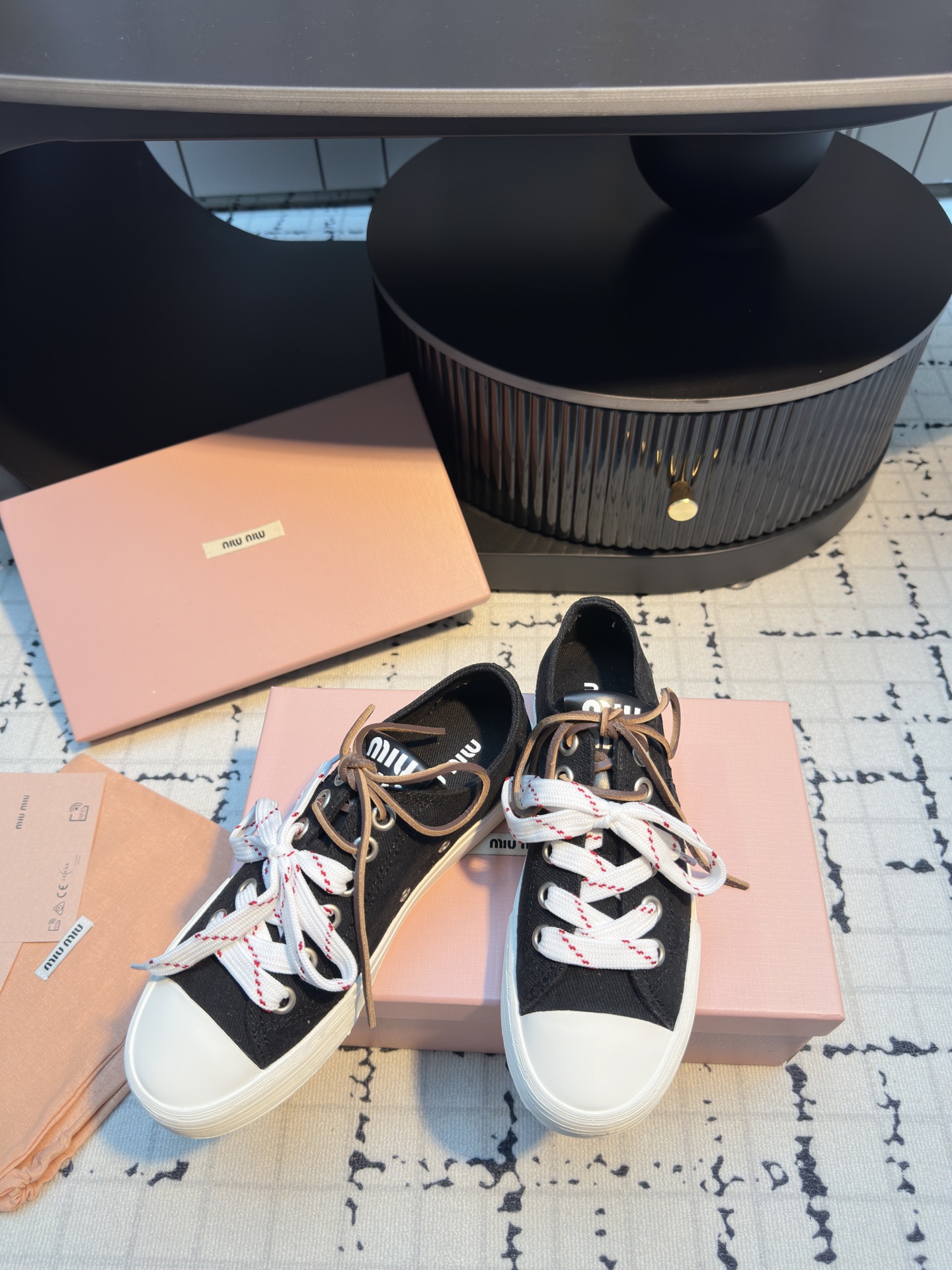 Miu Miu Retro Canvas Sneakers with Double Shoelaces - Comfortable & Stylish 5 i1745400174008 8226 0 3