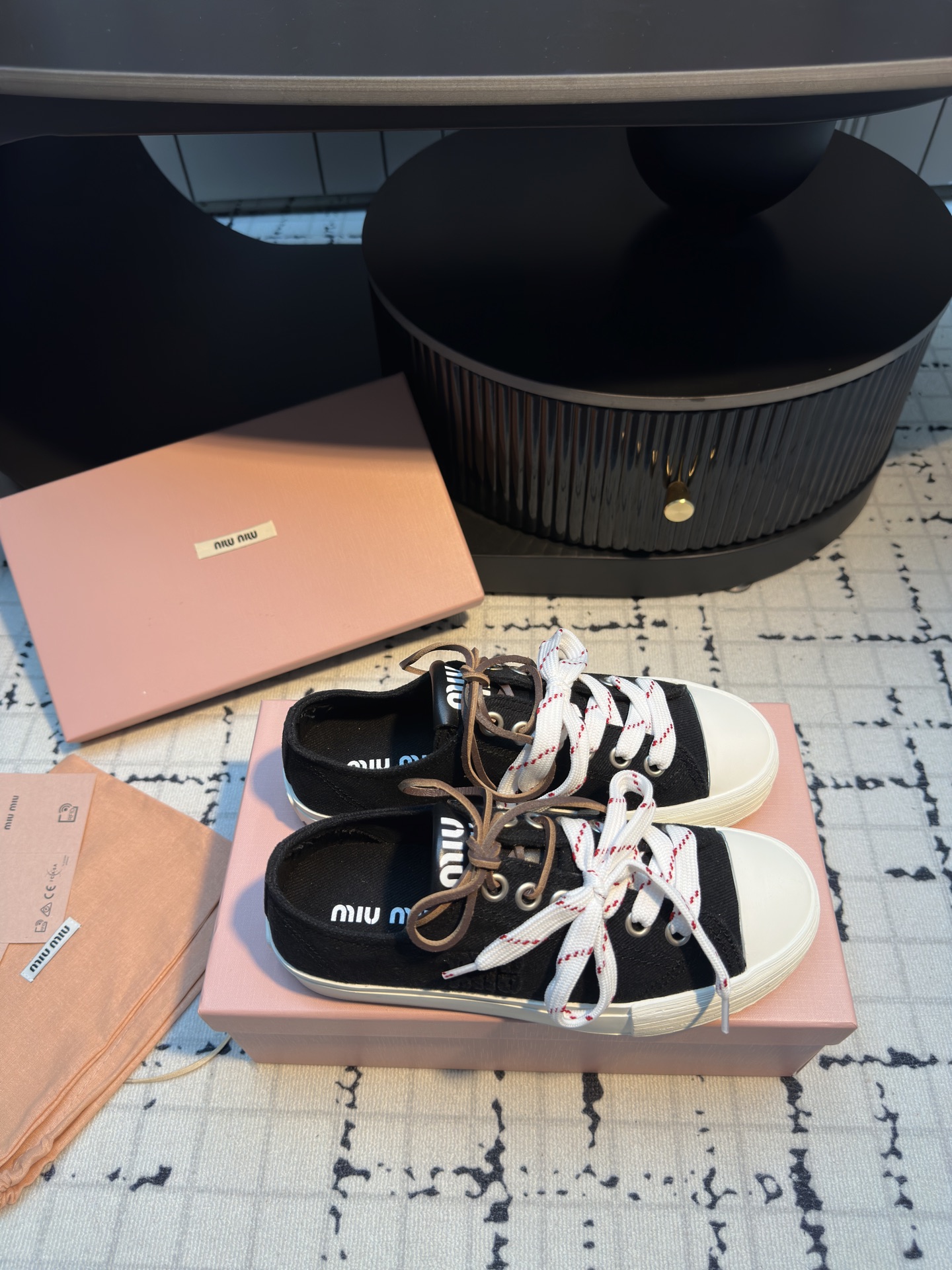 Miu Miu Retro Canvas Sneakers with Double Shoelaces - Comfortable & Stylish 6 i1745400174067 1545 0 4