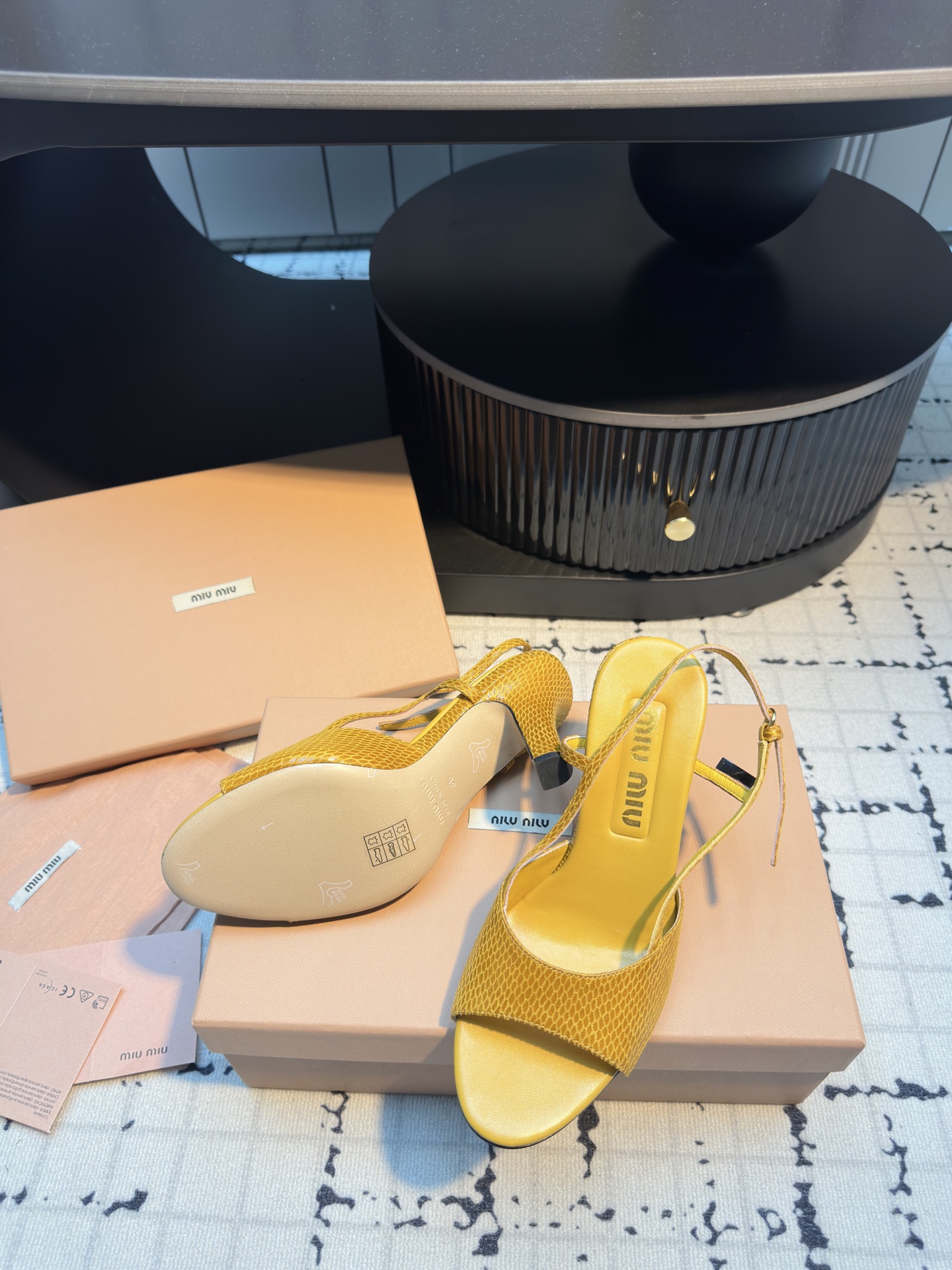 Miu Miu Snake Print Slingback Kitten Heel Sandals - Retro Spring Style 7 i1746521092639 5186 0 5