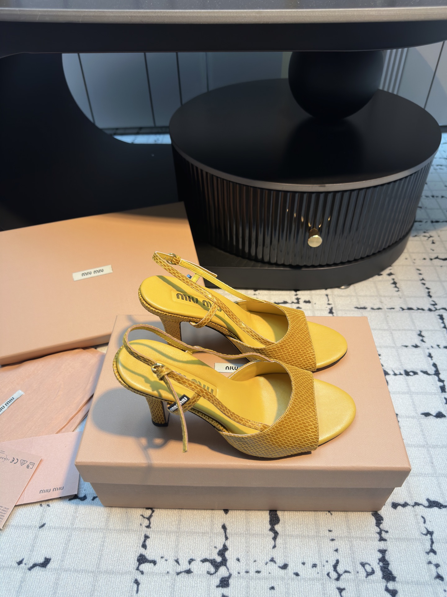 Miu Miu Snake Print Slingback Kitten Heel Sandals - Retro Spring Style 6 i1746521092704 3272 0 3