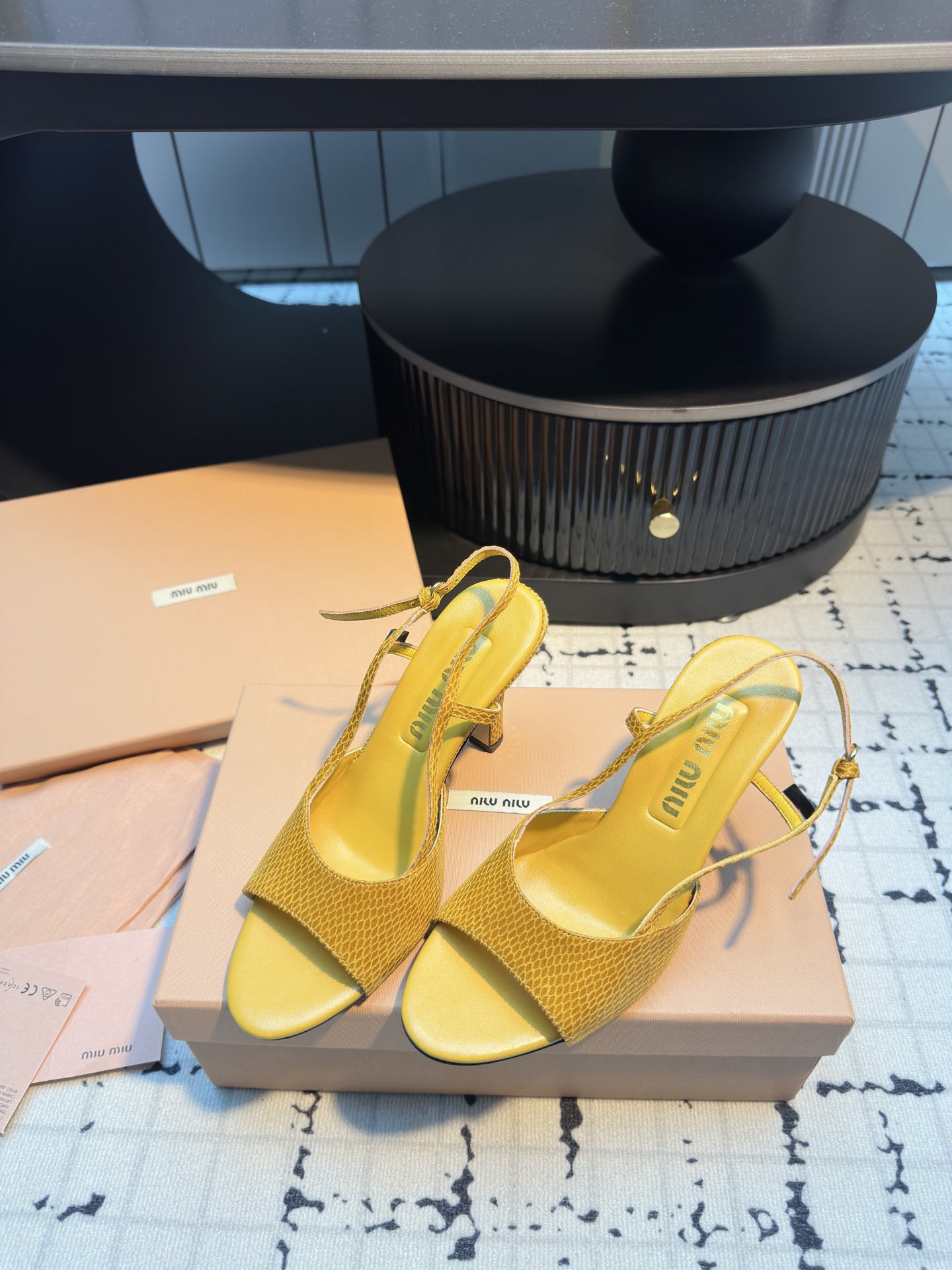 Miu Miu Snake Print Slingback Kitten Heel Sandals - Retro Spring Style 5 i1746521092728 1906 0 2
