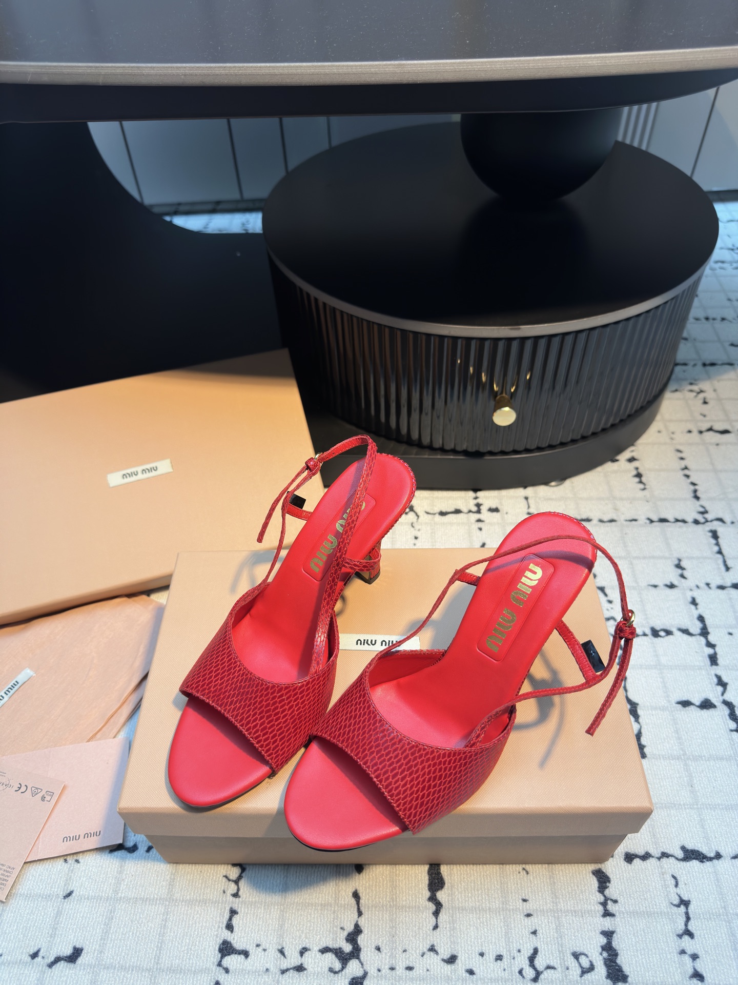 Miu Miu 25SS Snake Print Slingback Kitten Heel Sandals - Elegant & Chic 5 i1746521129054 3466 0 2