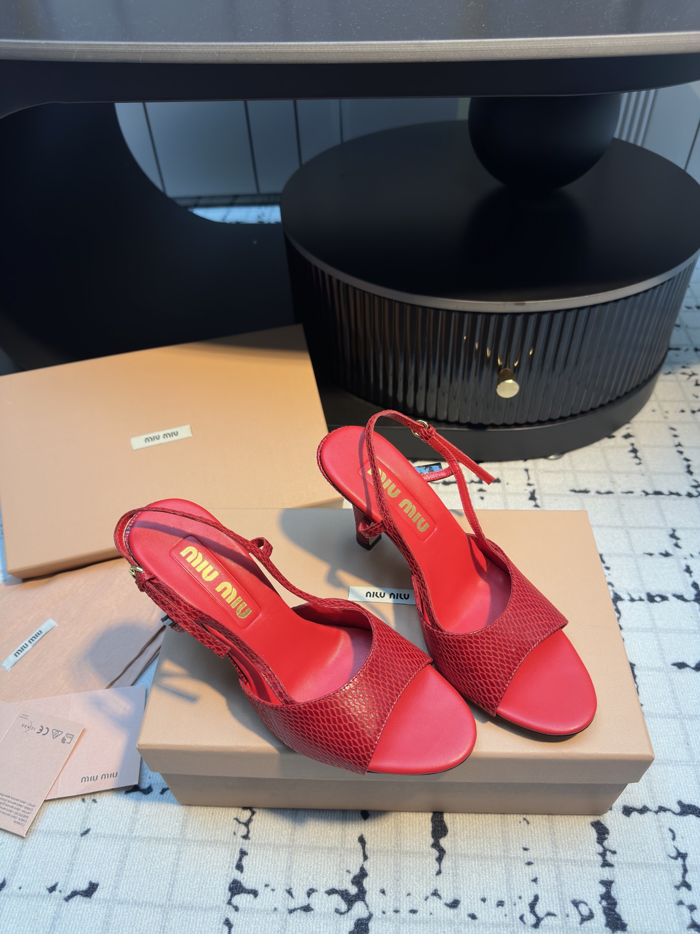 Miu Miu 25SS Snake Print Slingback Kitten Heel Sandals - Elegant & Chic 4 i1746521129220 1459 0 1